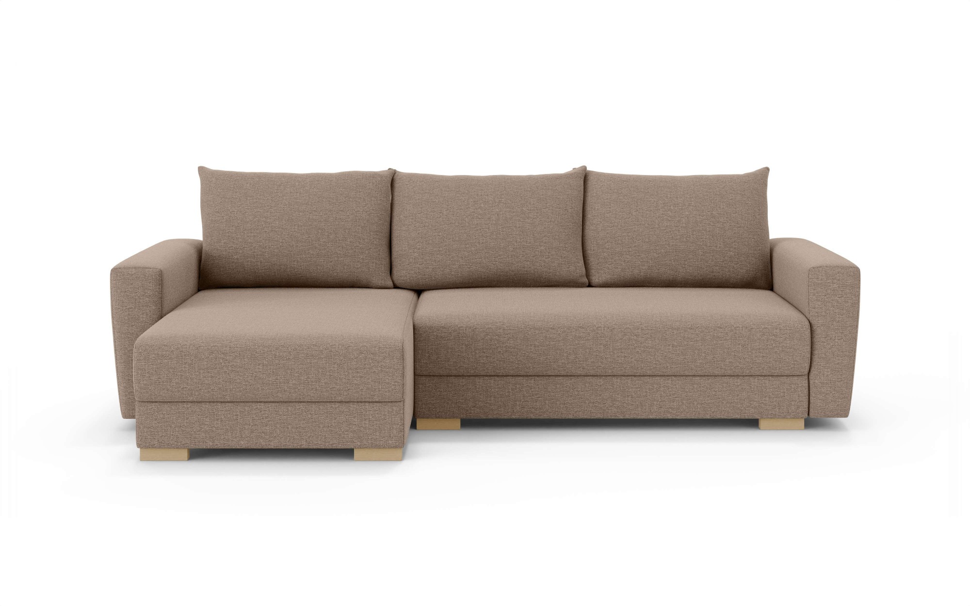 INOSIGN Ecksofa »MAGHERA universell Schlafsofa mit Bettkasten, Maße B/T/H: 255/142/84cm«, L-Form mit Recamiere rechts oder links montierbar, hoher Sitzkomfort