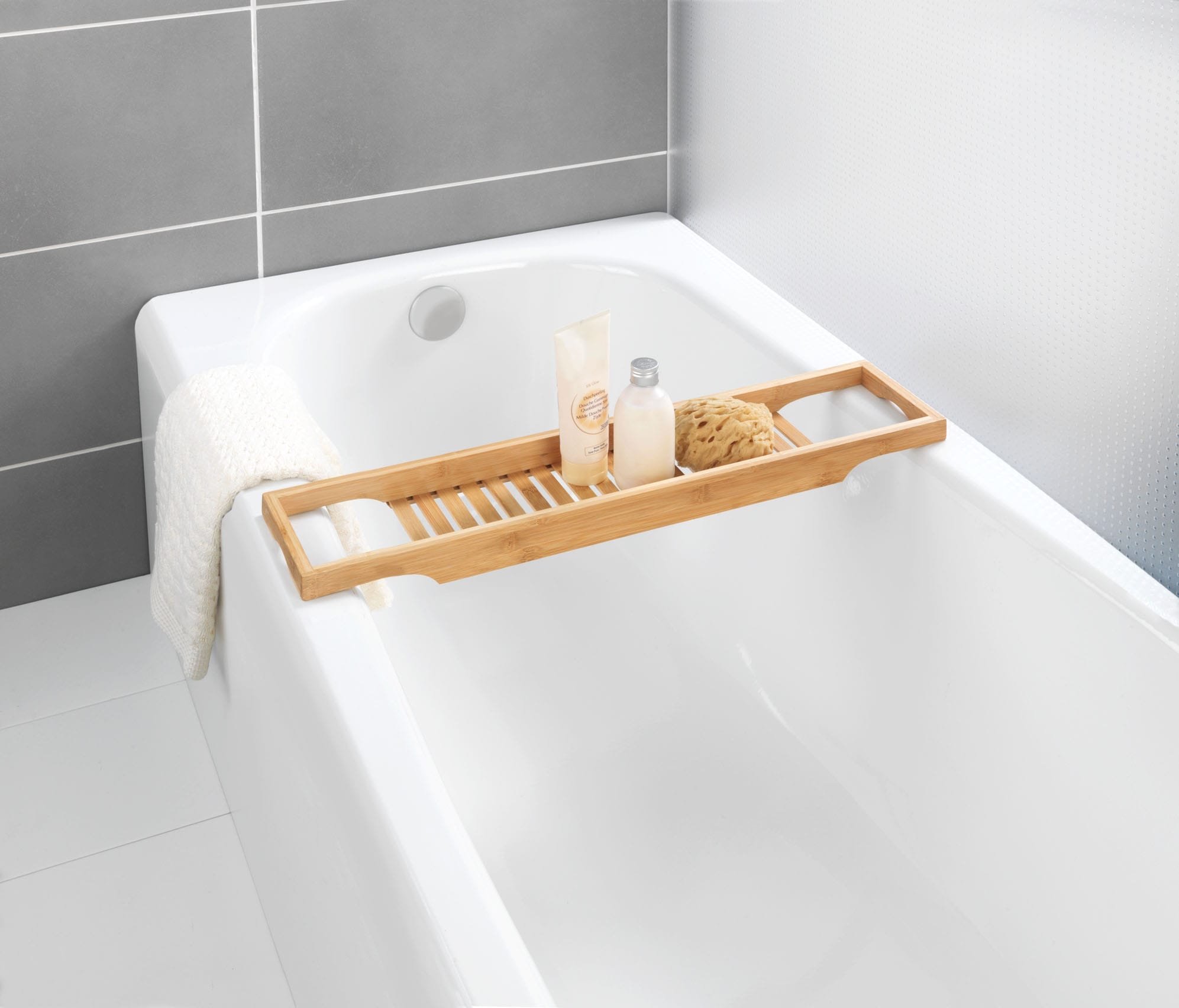 WENKO Badewannenbrücke »Bambusa« BxTxH: 70x16x4,5 cm, Badewannenablage aus Bambus