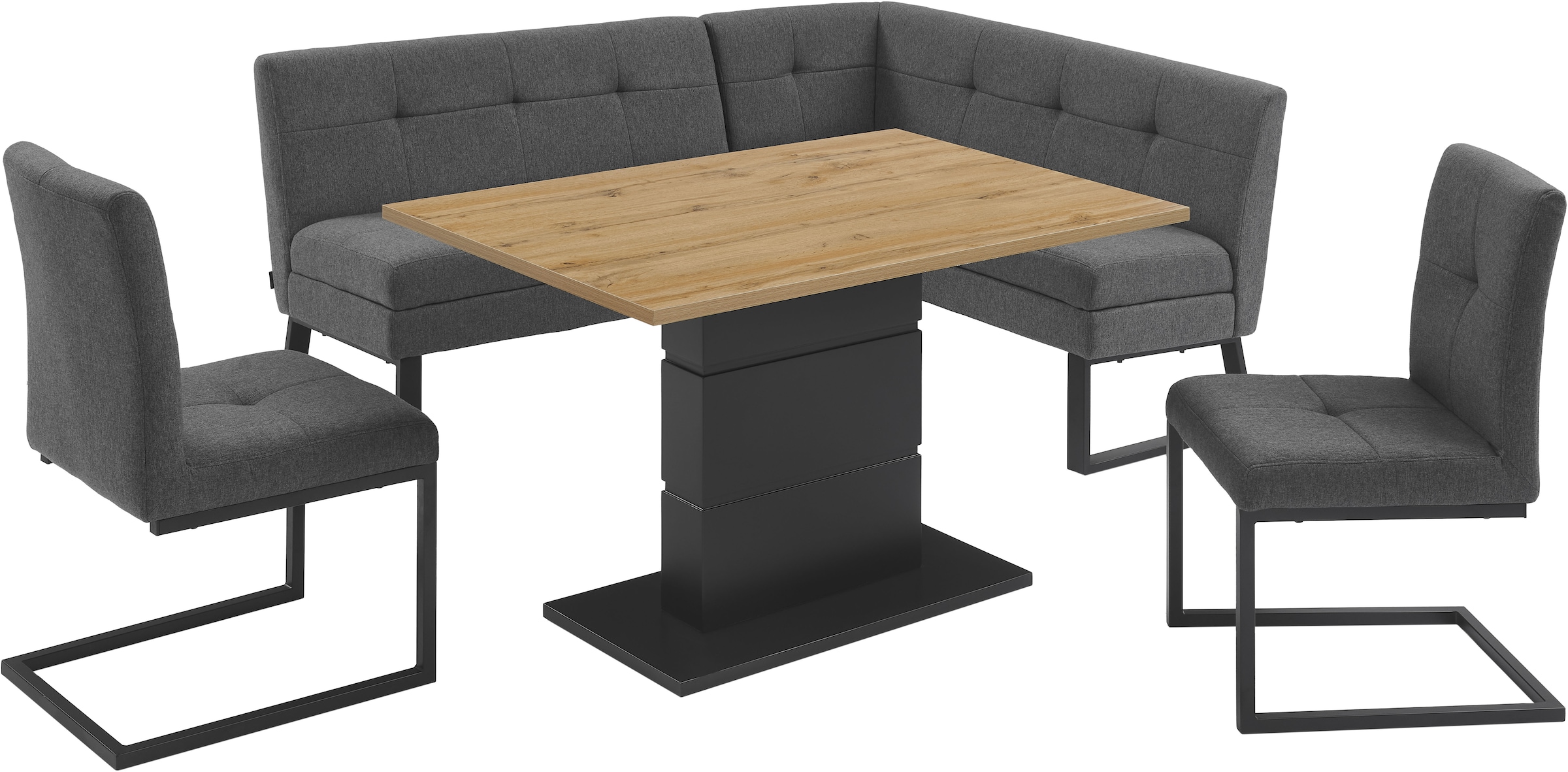 Home affaire Esszimmerstuhl »Geranie Freischwinger, Schwingstuhl« (Set) 2 Stk.mit 3D-Steppung, robustes Gestell, hochwertiger Stoff