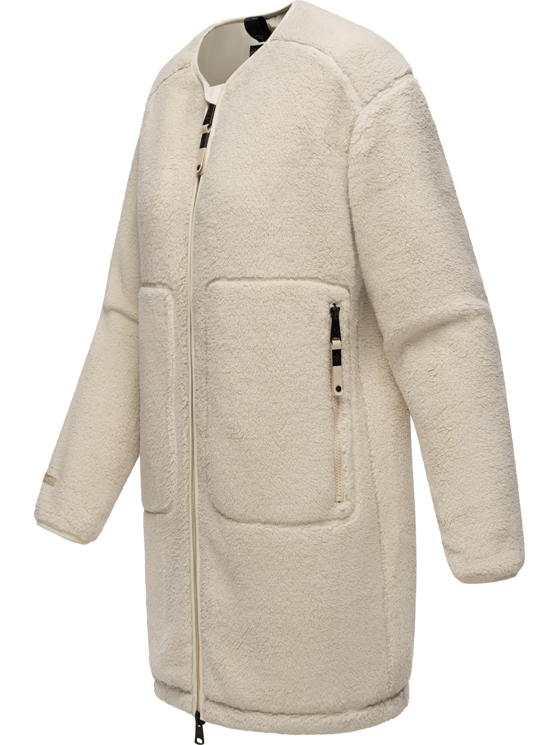 Ragwear Plüschjacke »Übergangsjacke Fouzy«, ohne Kapuze, flauschige Übergangsjacke aus kuschligem Teddyfleece