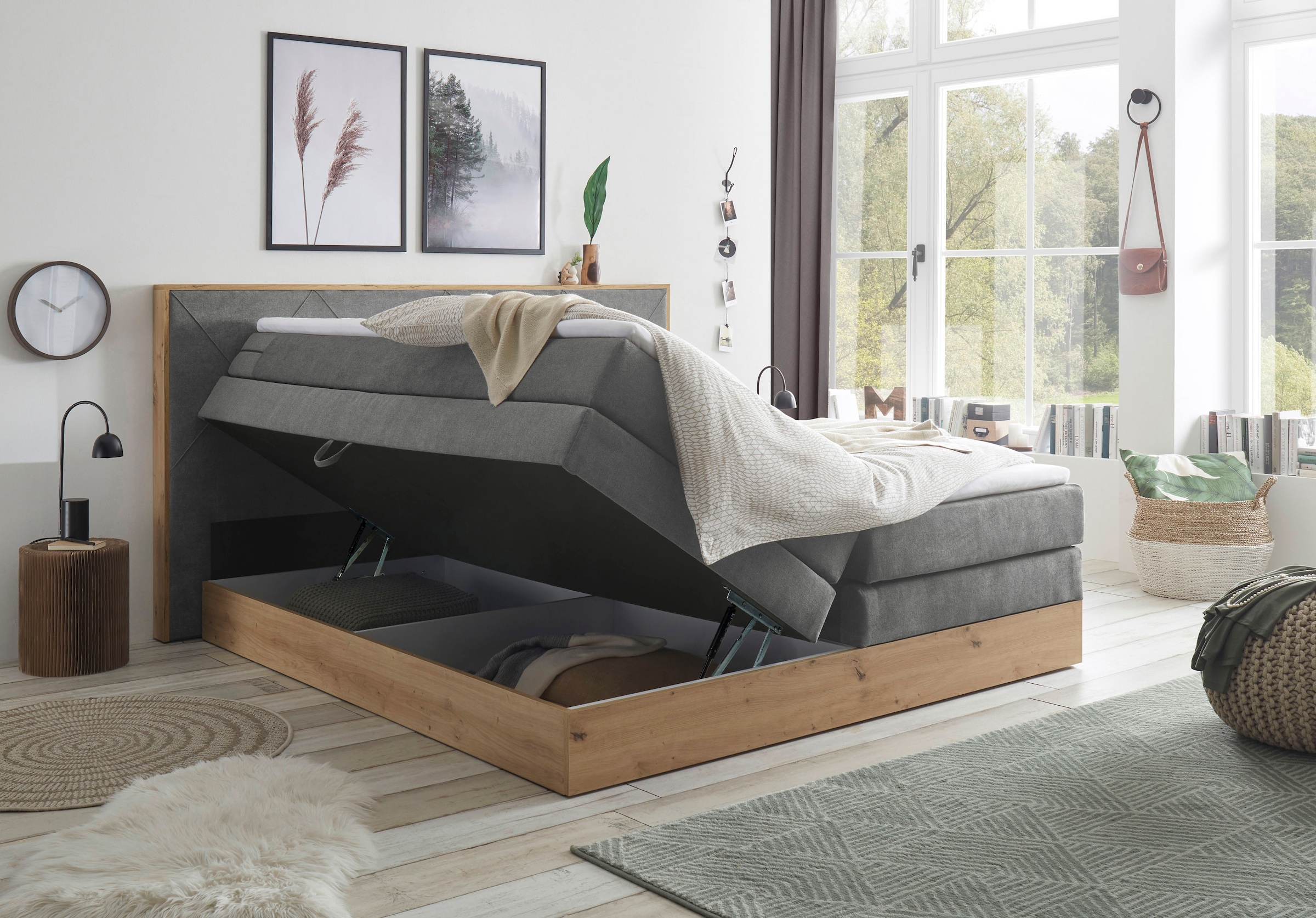 ED EXCITING DESIGN Boxspringbett »Bellevue«, inkl. Bettkasten, wahlweise mit Matratze und Topper