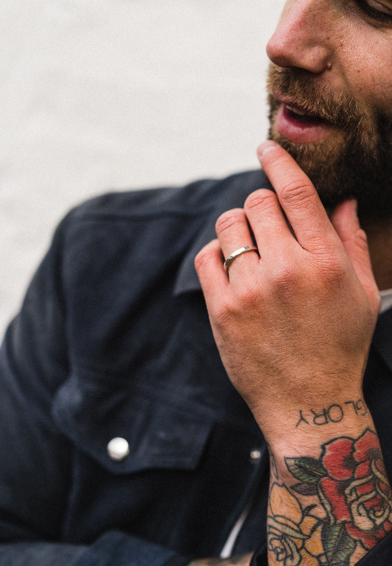 HAZE & GLORY Fingerring »Ring Basic Bandring - Babylon gehämmert 925 Silber«
