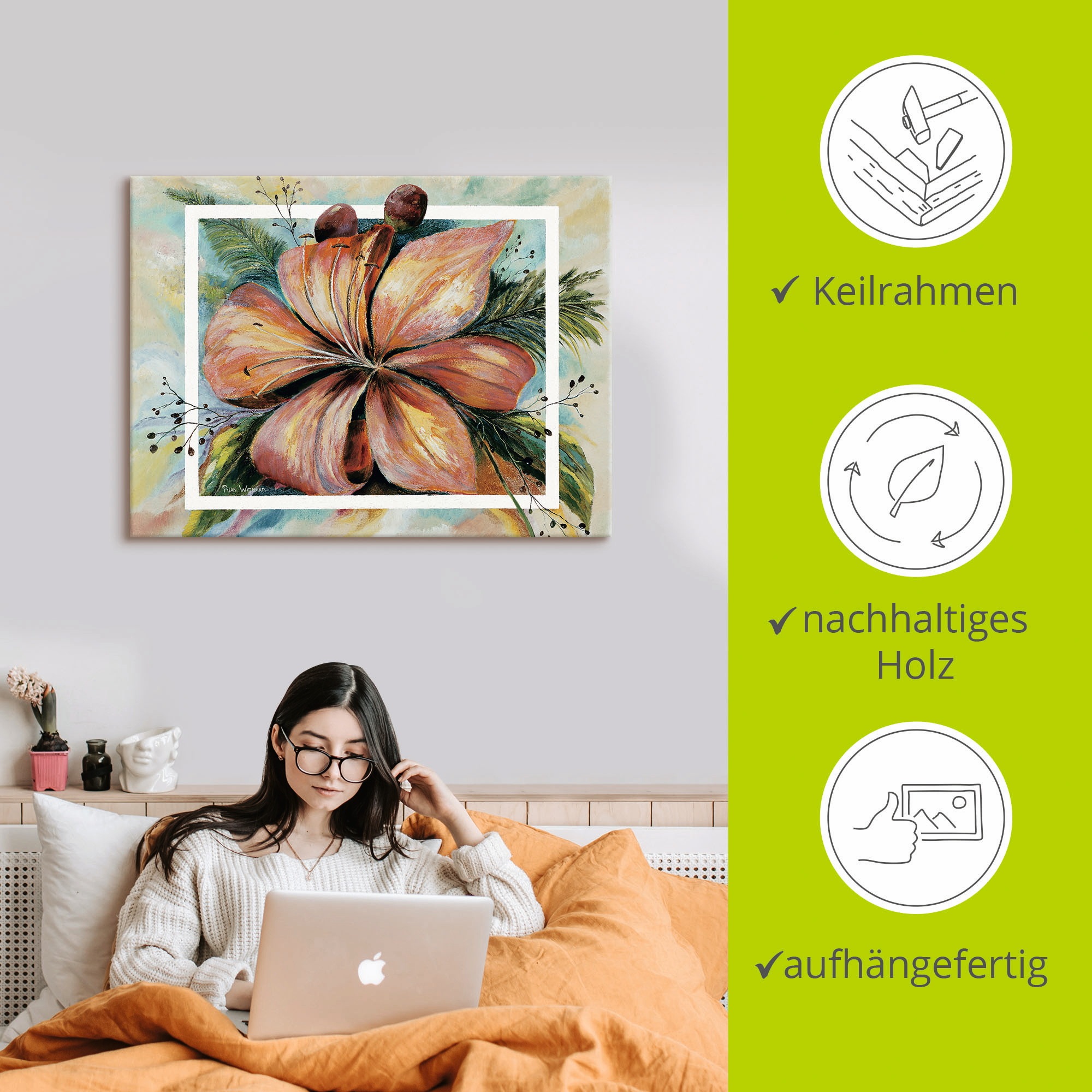 Artland Leinwandbild »Freesien Fantasie I« Blumen 1 Stk. tlg. auf Holzrahmen gespannt