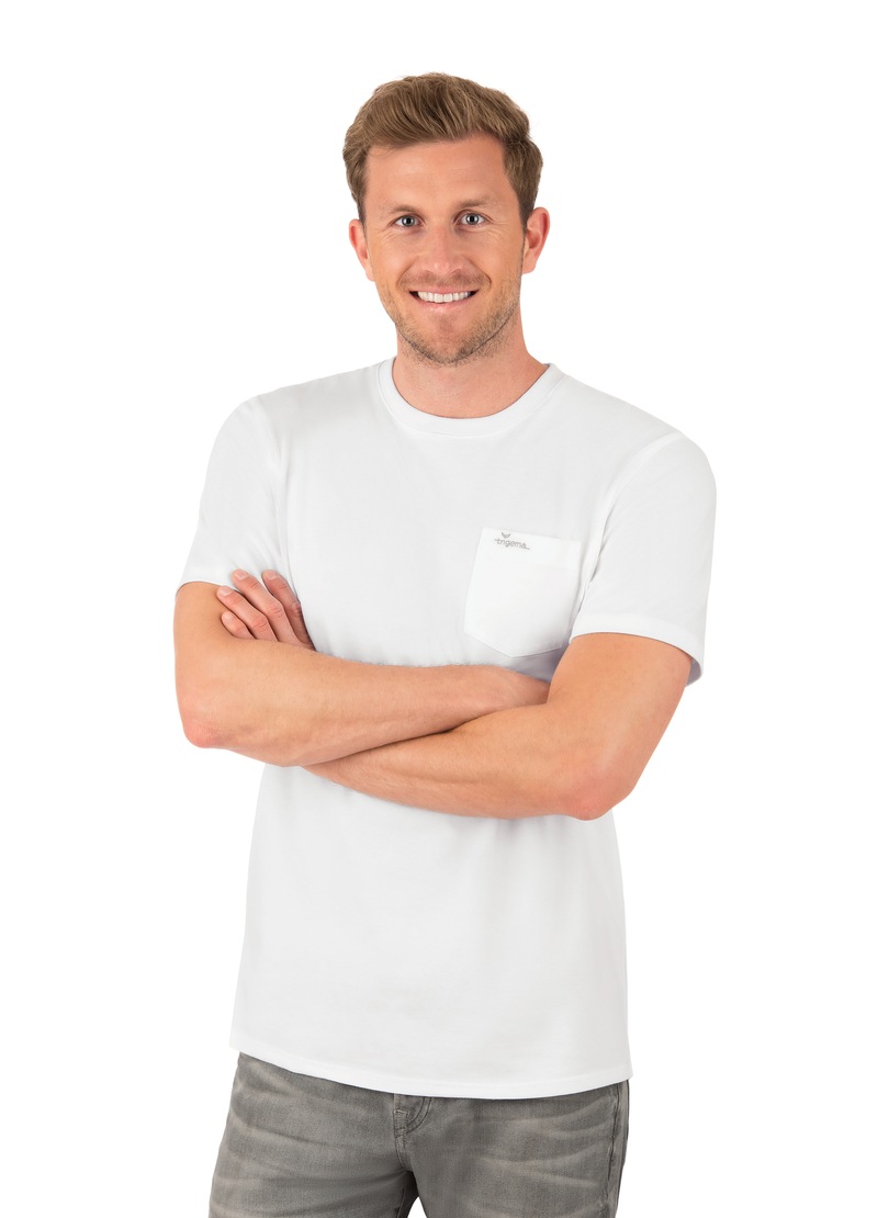 Trigema T-Shirt, aus Biobaumwolle mit Brusttasche