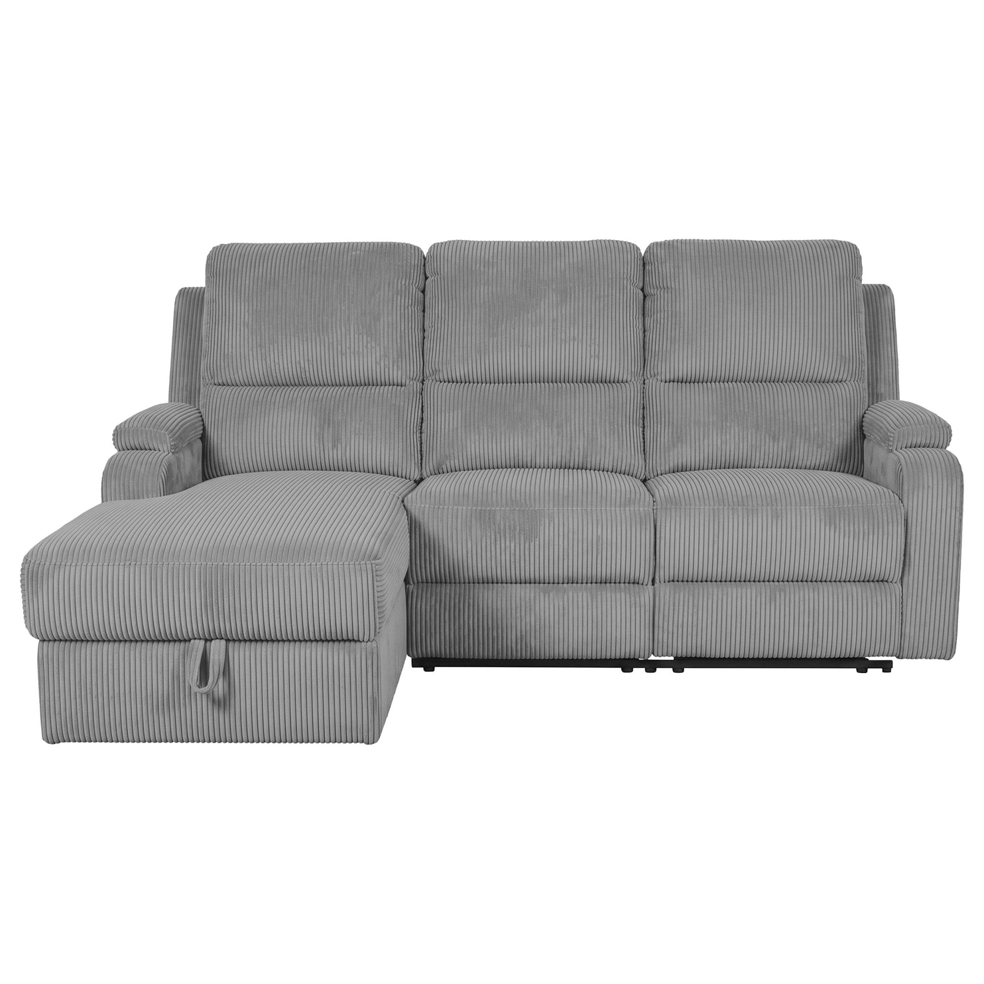 OTTO home Ecksofa »NAPORI Cord, L-Form, 210cm, man./elektr. Relaxfunktion« USB-A bei elektr. Variante, Staukasten, Seitentaschen u. Federkern