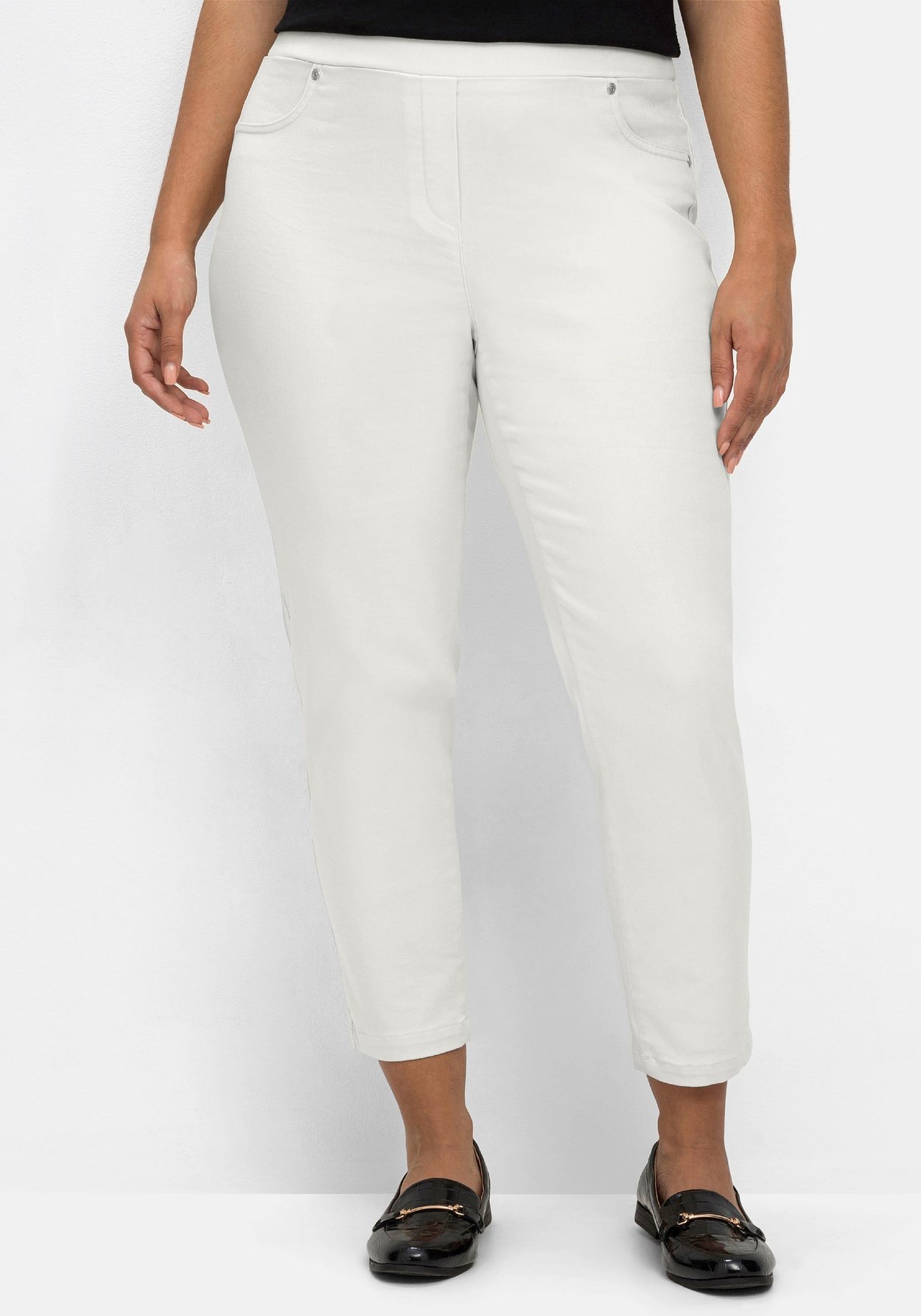 Sheego Schlupfhose »7/8-Hose aus elastischem Baumwoll-Mix«