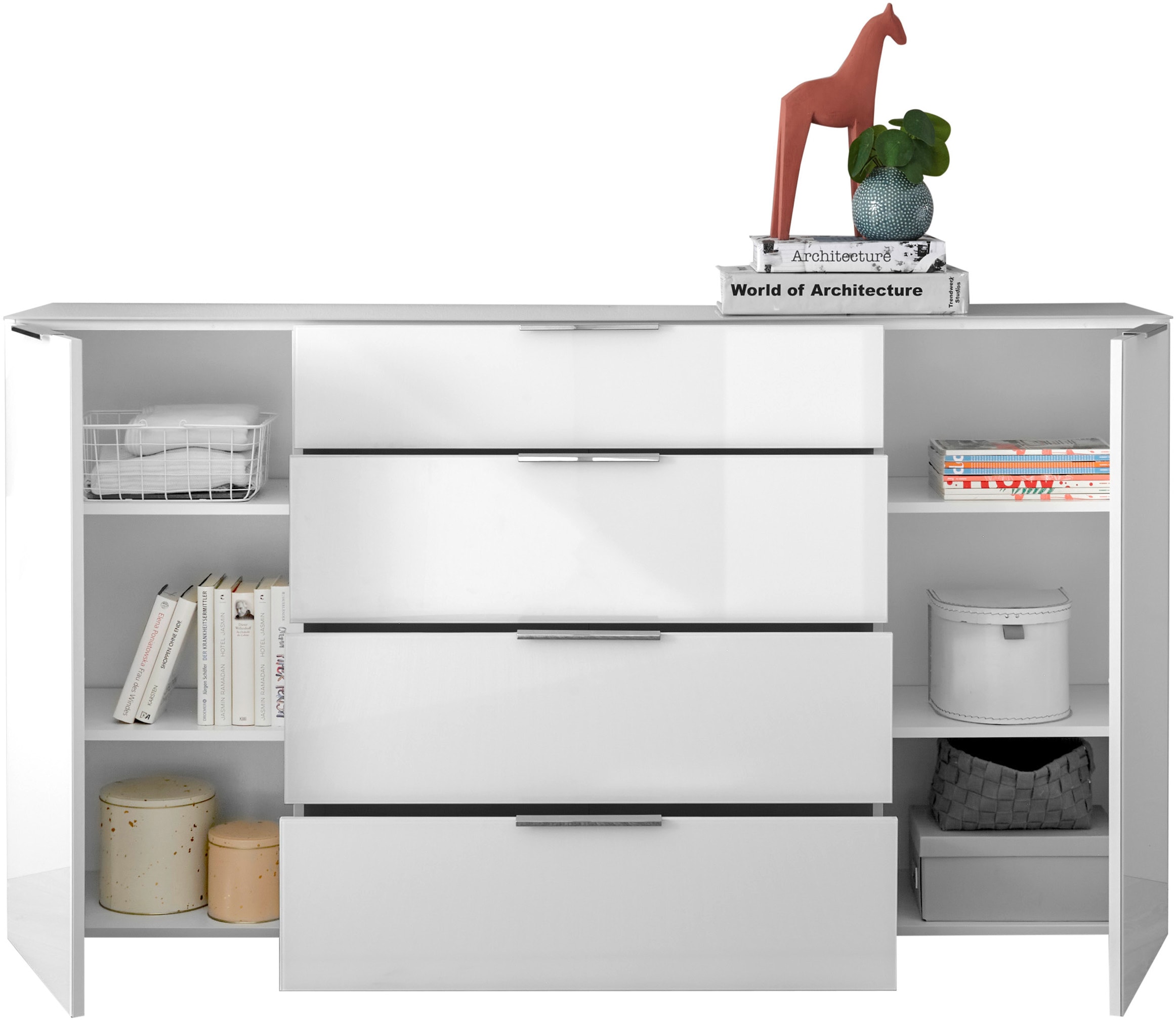 HBZ Kommode »Santorin, BxHxT 180x99x40 cm«, (1 St.), Breite 180cm, Softclose für Türen und Schubkästen, Melaminbeschichtung