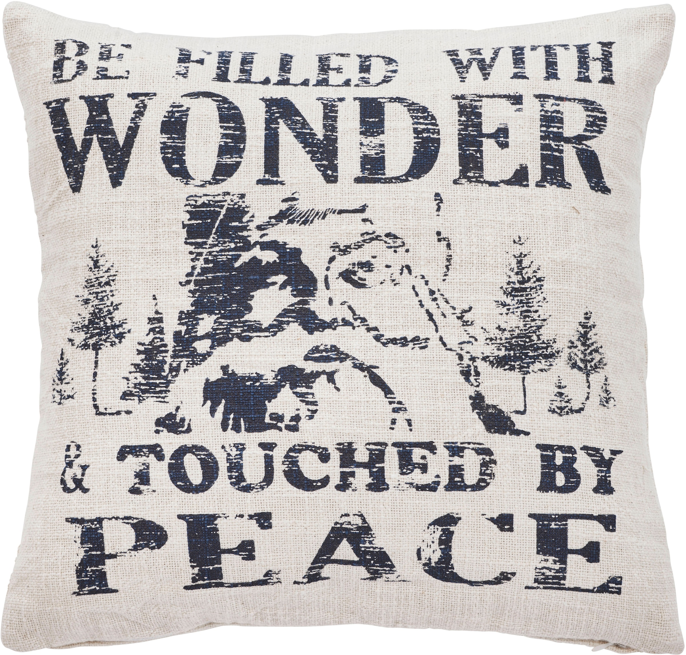 Done. Dekokissen »Wonder« Bedruckte Kissenhülle mit Weihnachtsmotiv in beige, Größe B/L: 45 cm x 45 cm