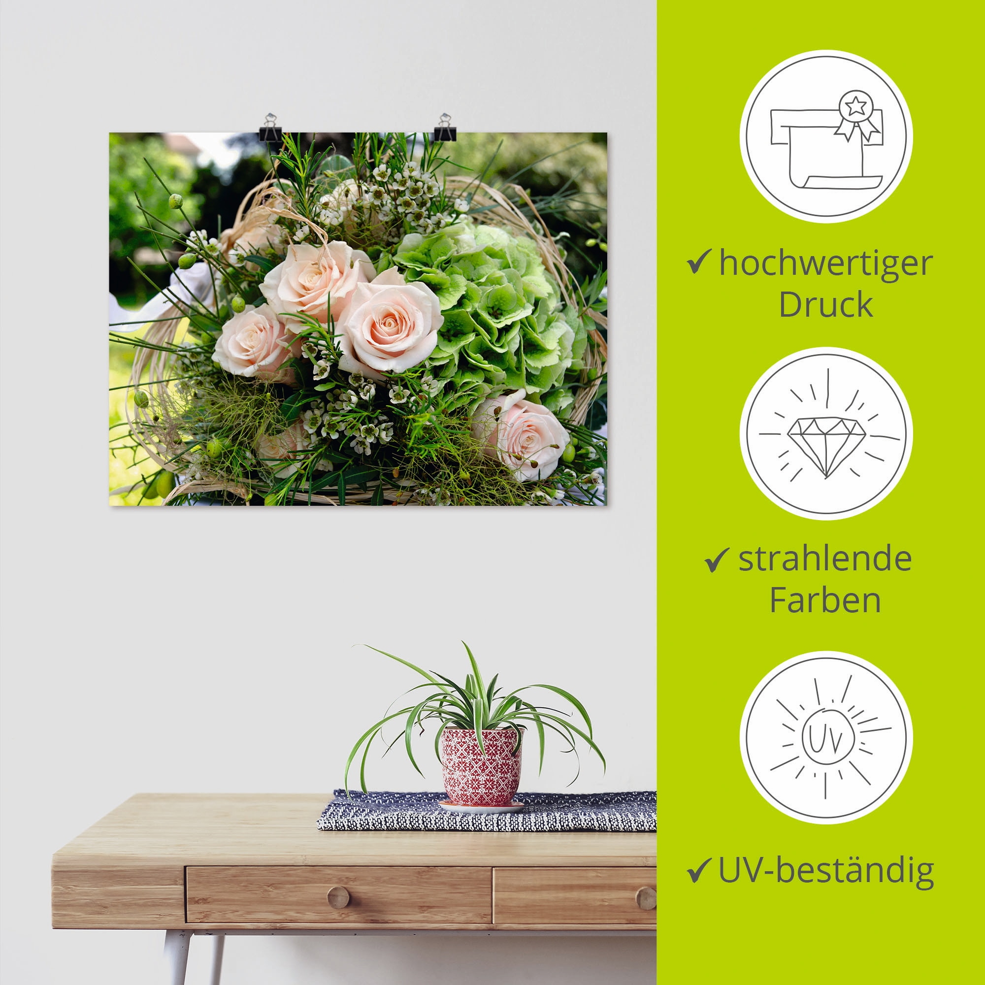 Artland Wandbild »Blumenstrauss«, Blumen, (1 St.), als Alubild, Outdoorbild, Leinwandbild, Poster in verschied. Größen