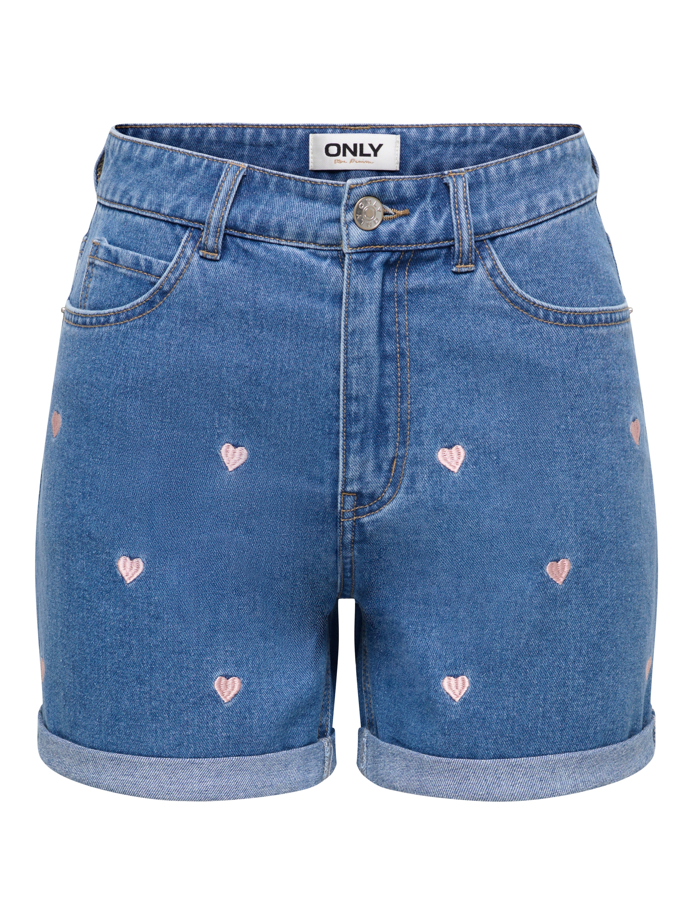 ONLY Jeansshorts »ONLVEGA HW EMBROIDERY DNM SHORTS GUANOOS« Baumwolle, High Waist