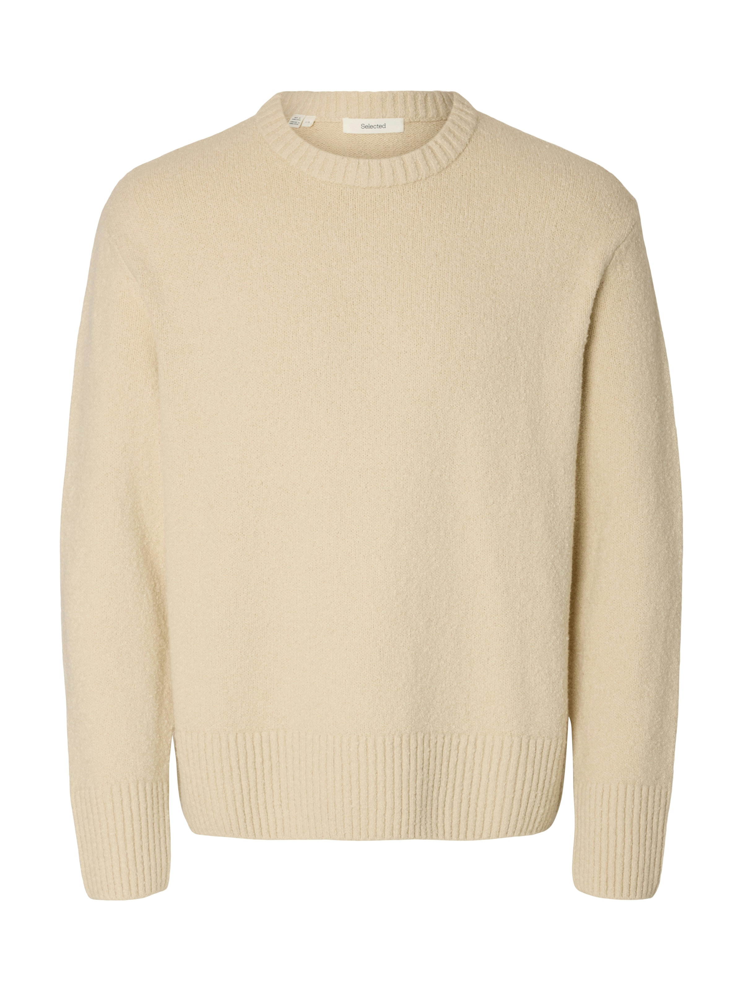 SELECTED Rundhalspullover »SLMALEX LS KNIT CREW NECK NOOS« Baumwollmischung, relaxed fit