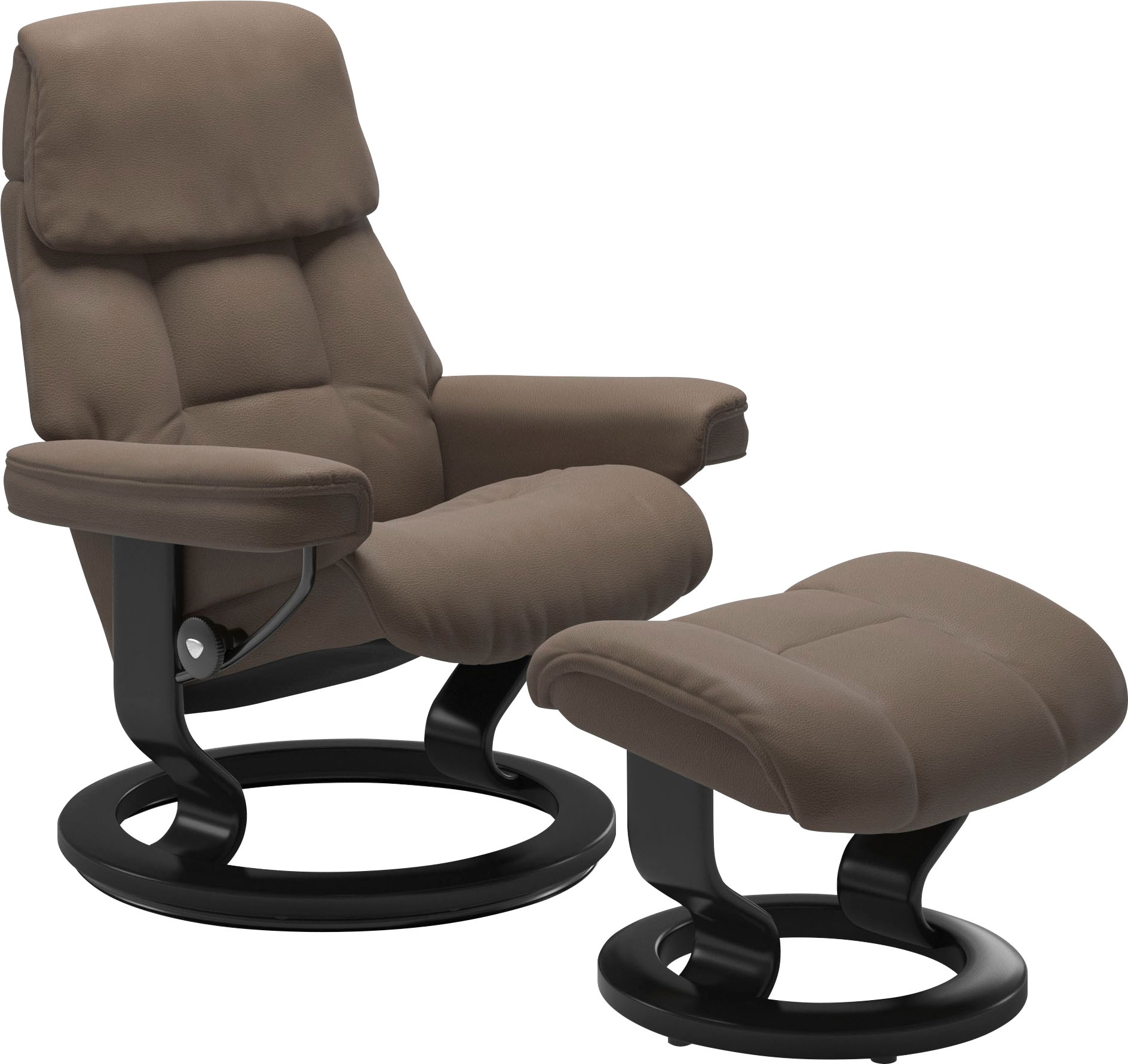 Stressless® Relaxsessel »Ruby« Set, Relaxsessel mit Hocker,  mit Classic Base, Größe L, Gestell Eiche, Wenge, Braun & Schwarz