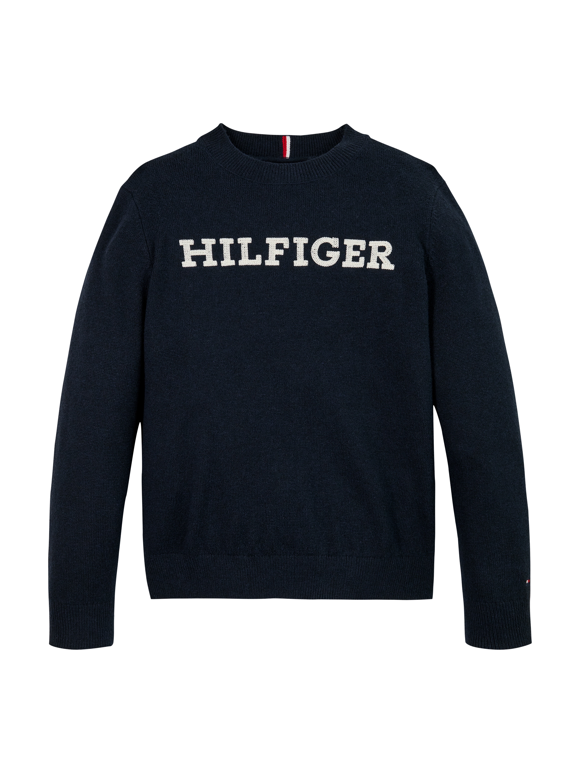 Tommy Hilfiger Strickpullover »MONOTYPE REGULAR SWEATER«, mit aufgesticktem Logo