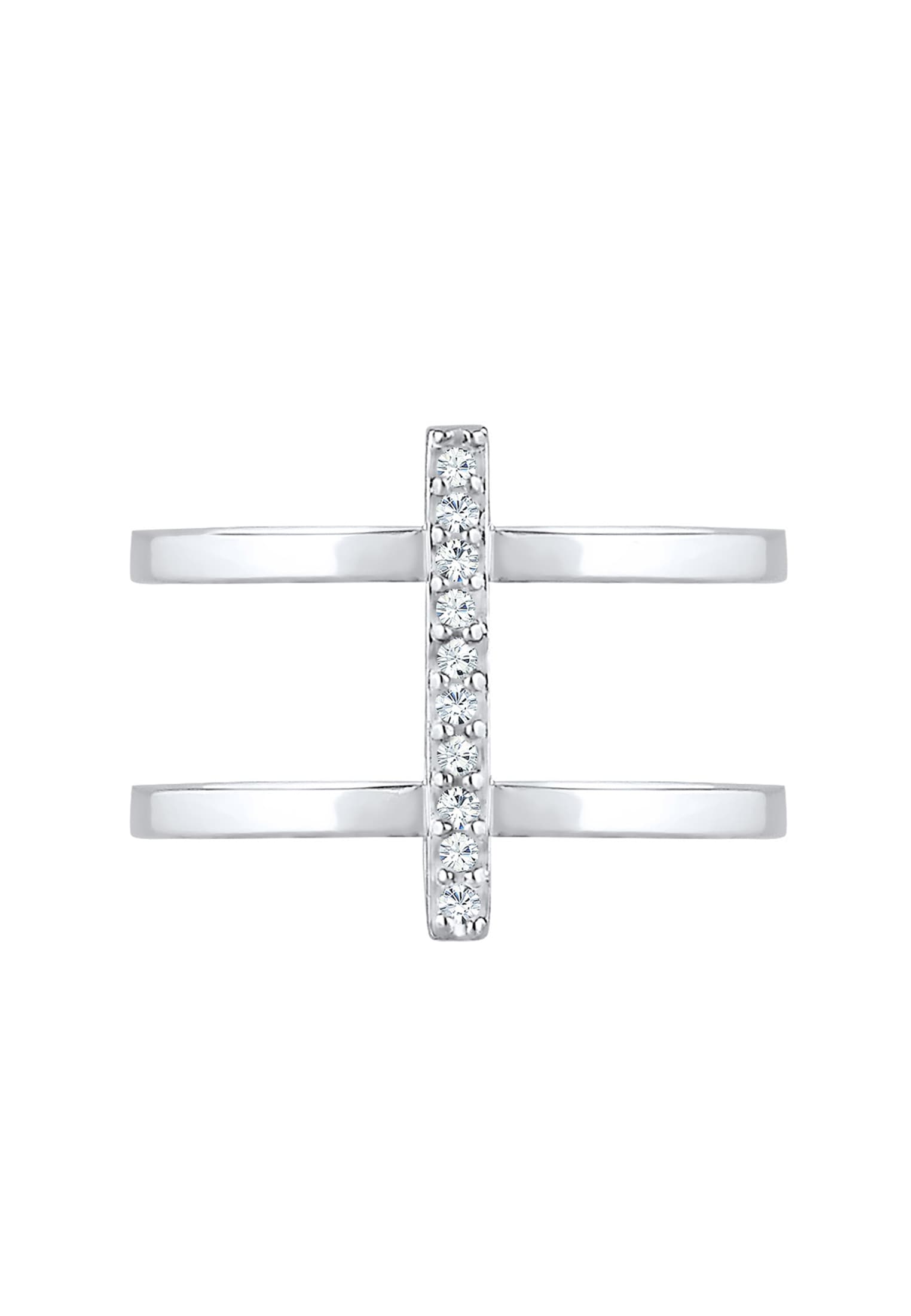 Elli Silberring »Ring GLas Kristalle Weiß 925 Sterling Silver«