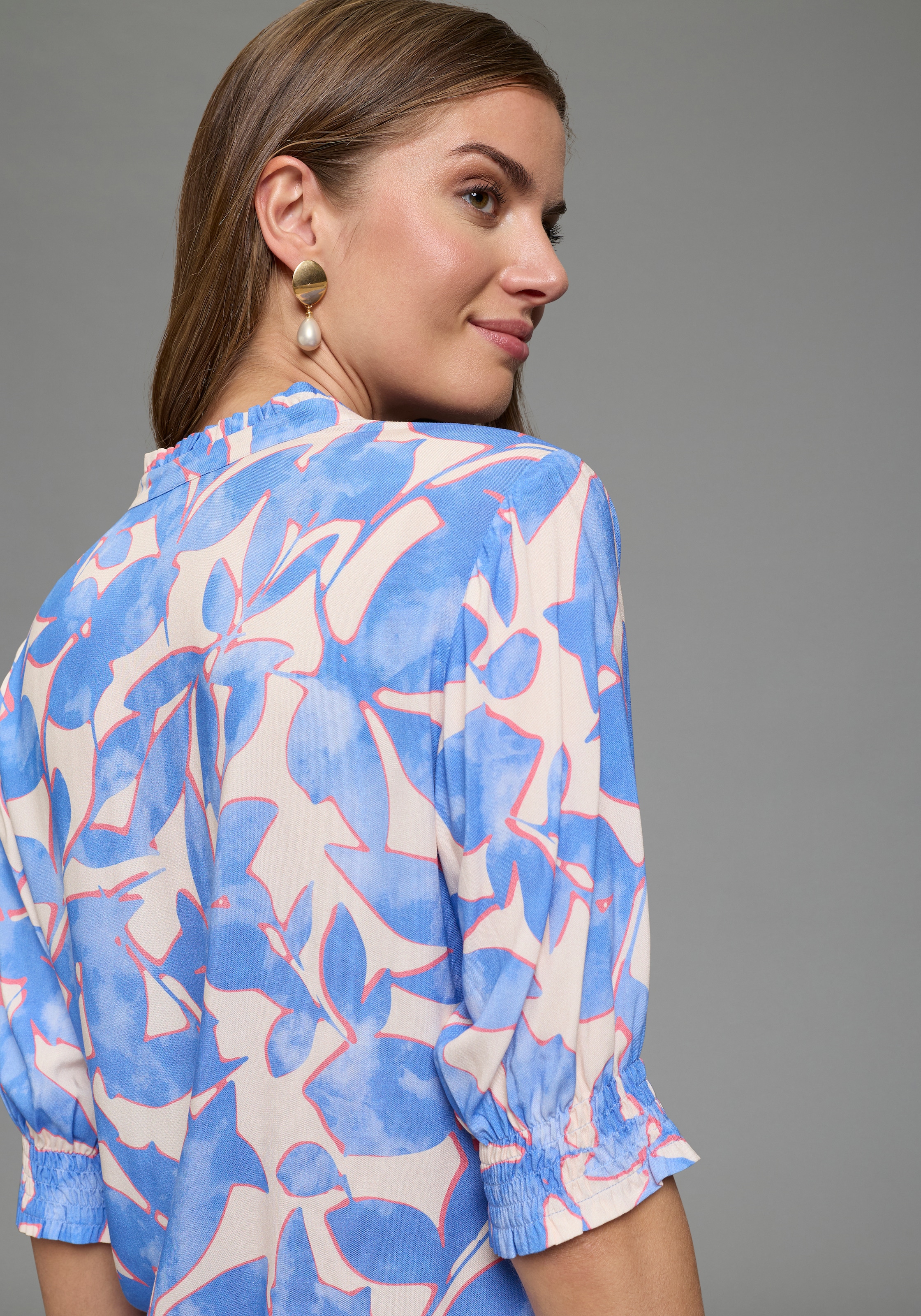 Laura Scott Druckbluse bedruckte Bluse, femininer Stil, leichtes Webmaterial, aus Viskose