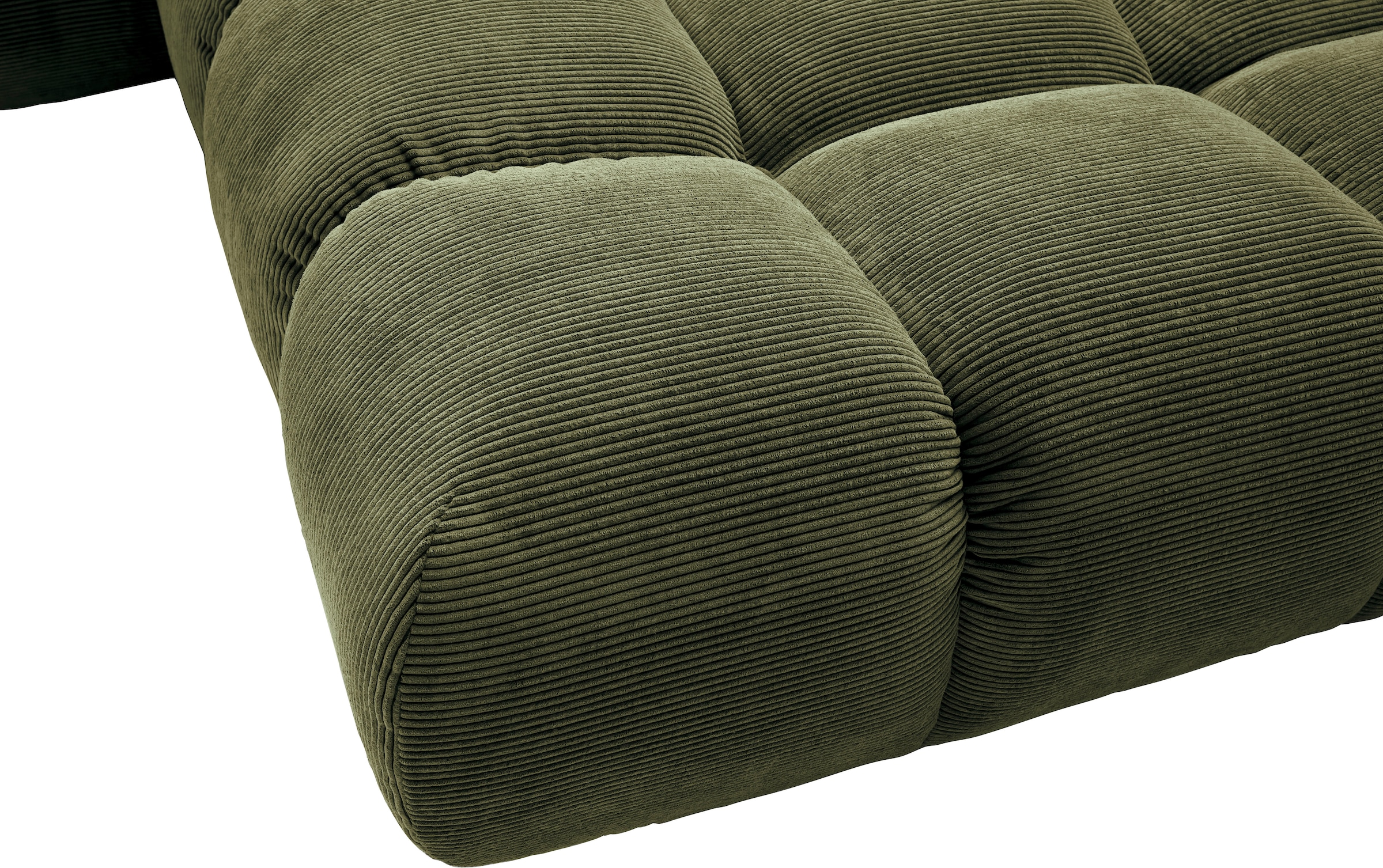 Home affaire Ecksofa »Cozy Bubble, mit klappbarer Armlehne, Breite 324 cm« mit eleganter Steppung, Rundumbezug & weicher Polsterung
