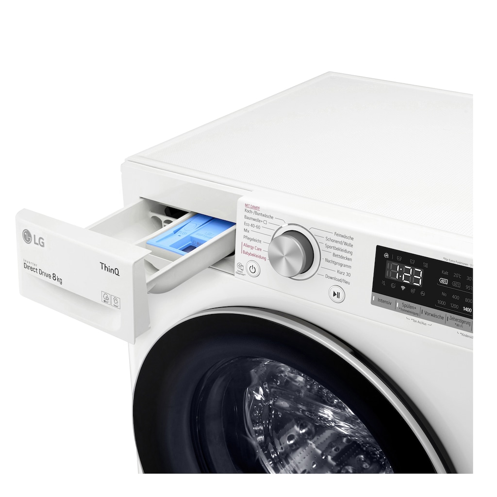 LG Waschmaschine, V4 W800, 8 kg, 1400 U/min