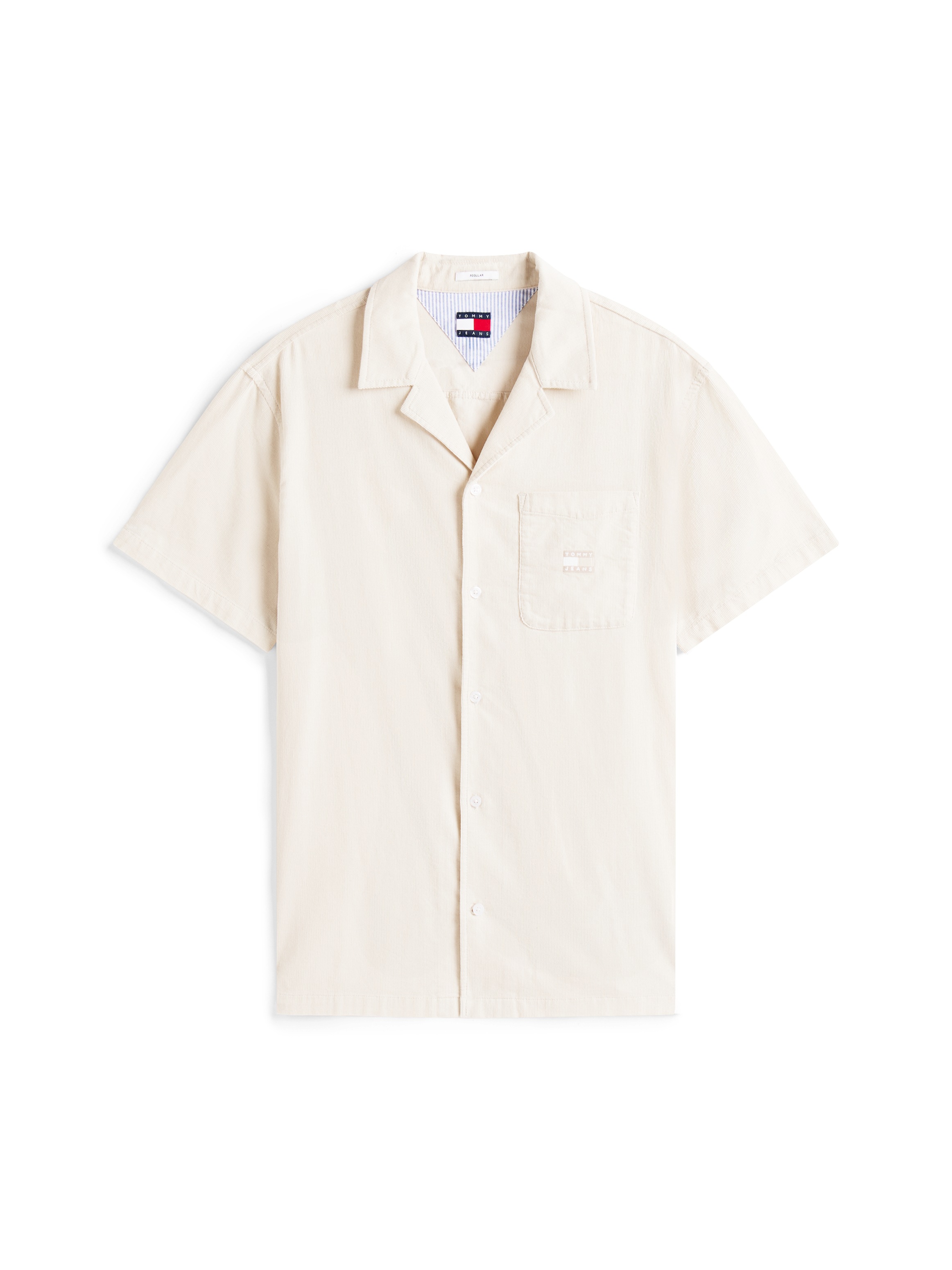 Tommy Jeans Kurzarmhemd »TJM CORD REG CAMP SHIRT«, Mit Rundhalsausschnitt