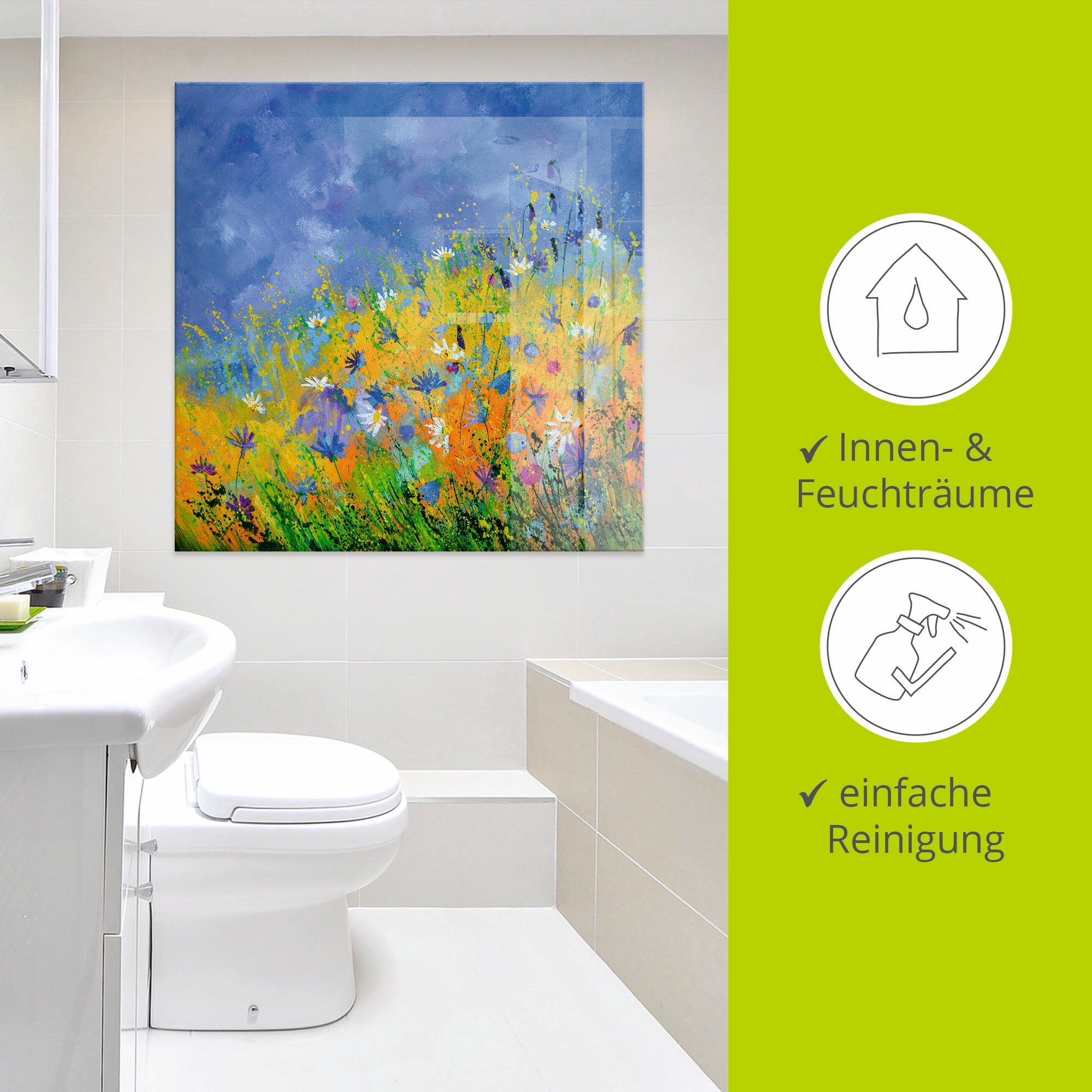 Artland Glasbild »Wildblumen«, Blumenwiese, (1 St.), in verschiedenen Größen