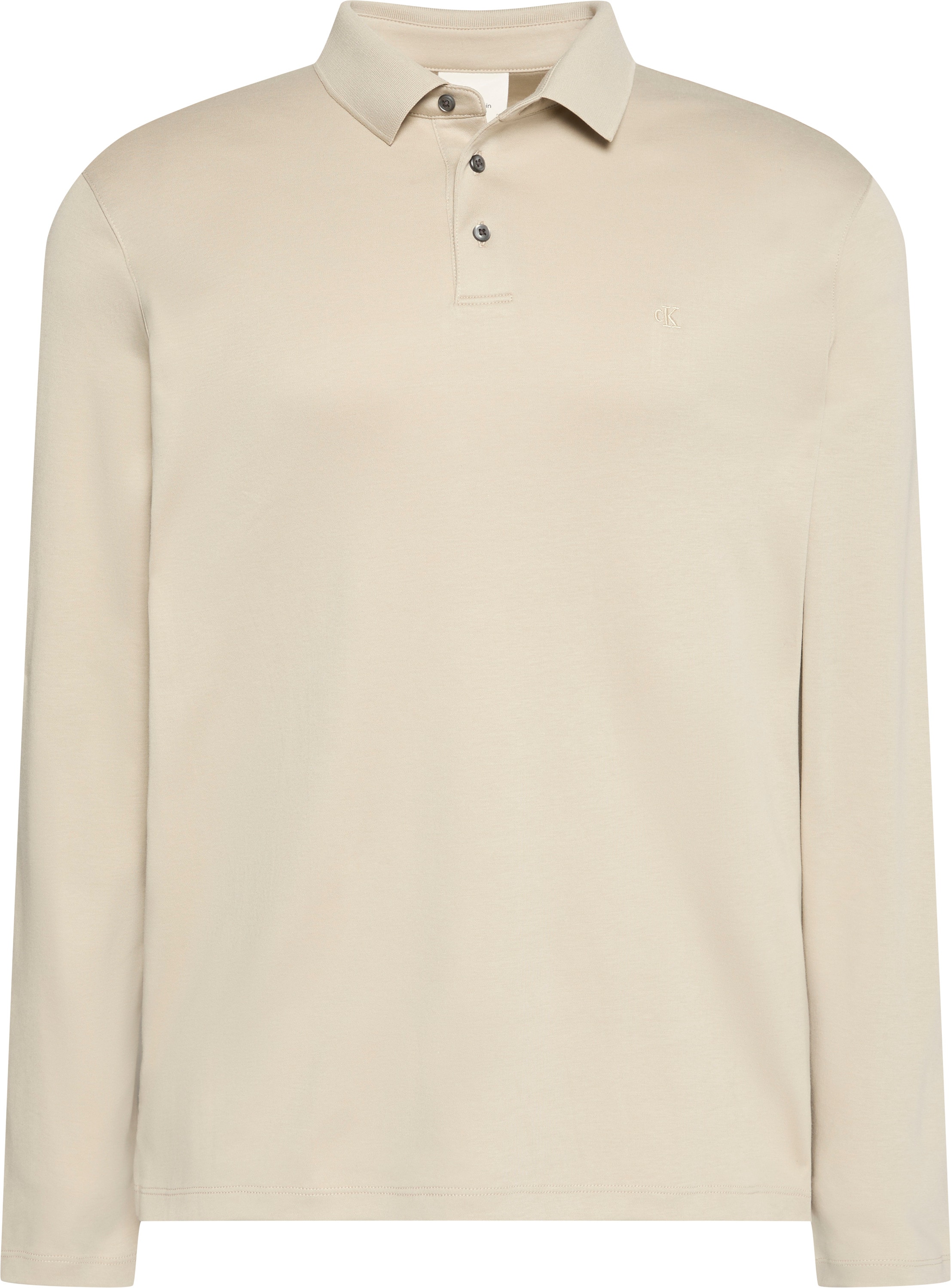 Calvin Klein Langarm-Poloshirt »LS SUPIMA COTTON SOLID POLO« regular fit mit Rundhalsausschnitt