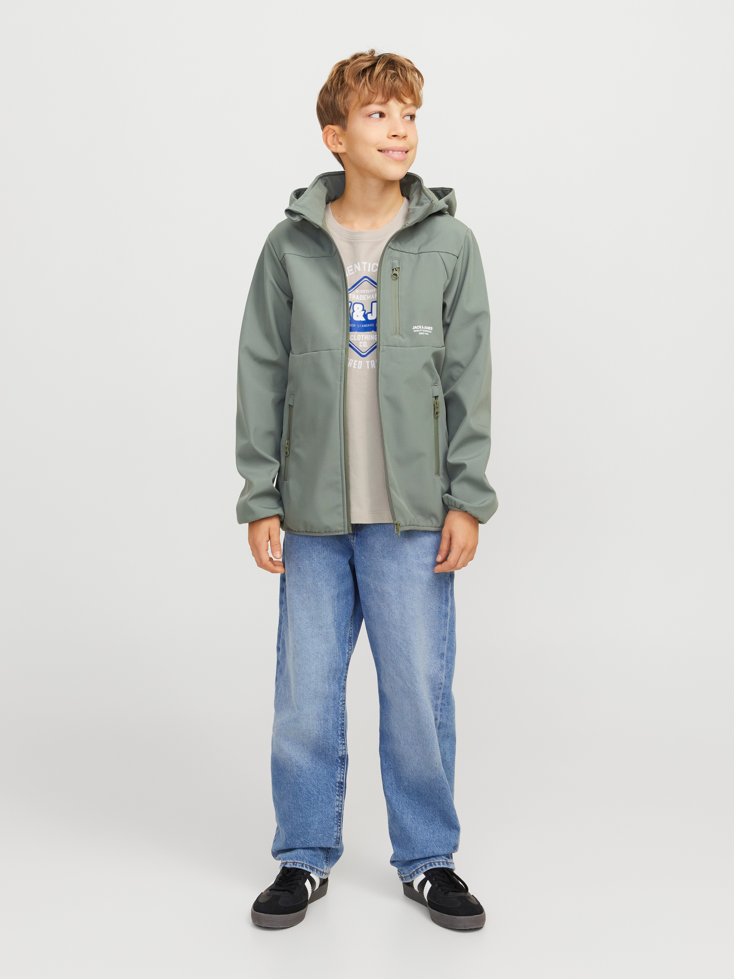 Jack & Jones Junior Rundhalsshirt »JJELOGO TEE SS O-NECK 2 COL S NOOS JNR«