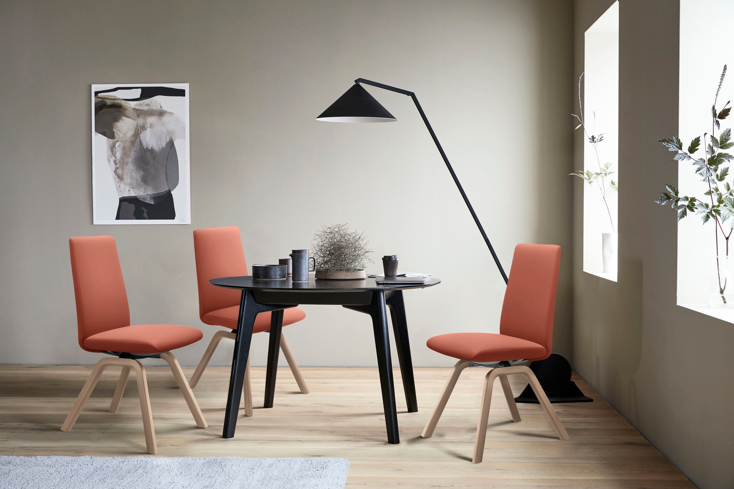 Stressless® Polsterstuhl »Laurel«, Leder PALOMA, Low Back, Größe L, mit schräggestellten Beinen in Eiche gekalkt