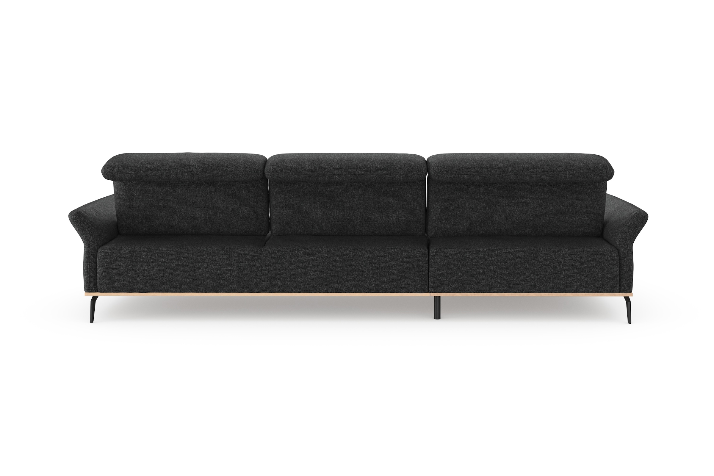 Places of Style Ecksofa »Fjord L-Form«, massiv, wahlweise mit Armlehnfunktion, Kopf- Sitztiefenverstellung