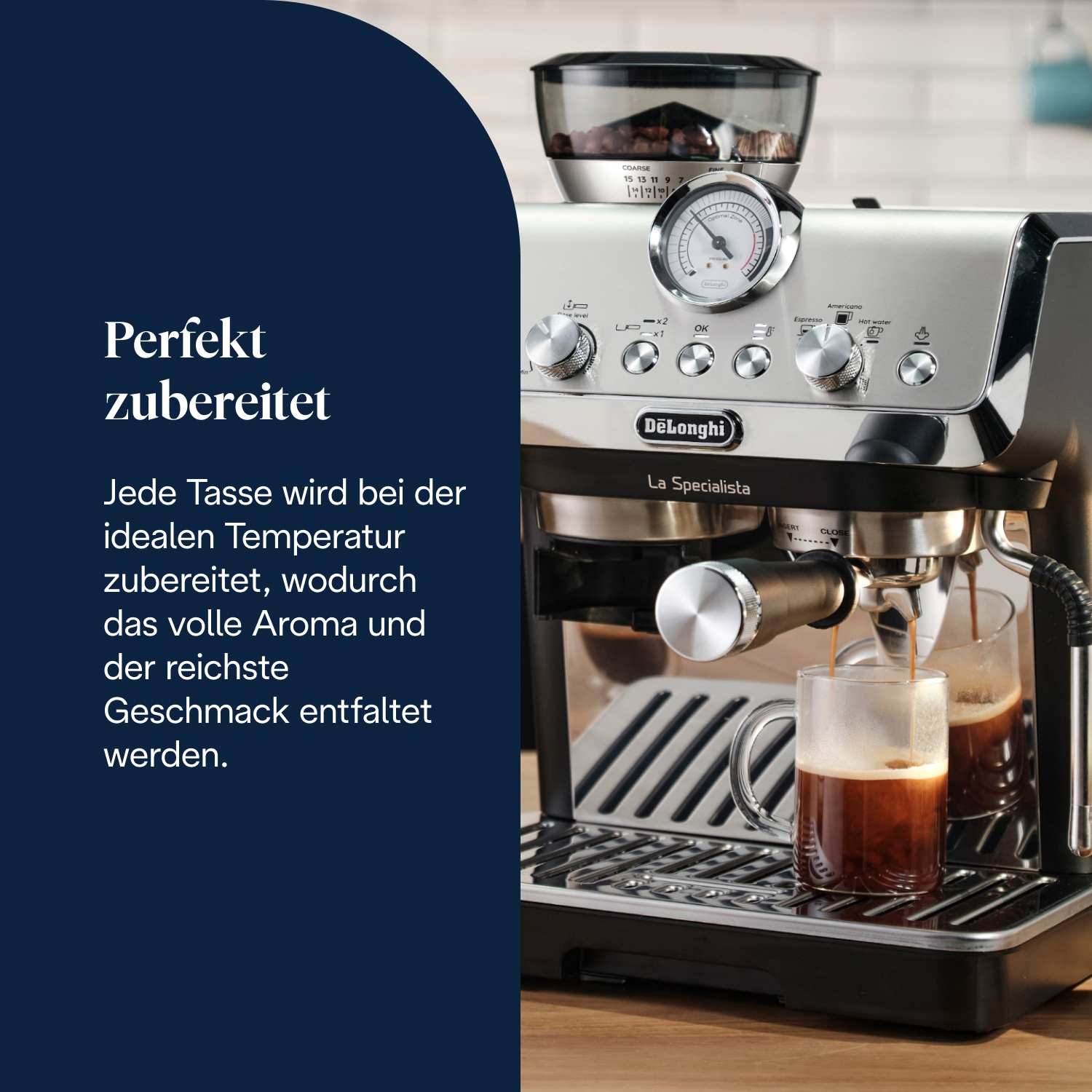 De'Longhi Espressomaschine »La Specialista Arte EC9155 - 4 Rezepte, 8 Mahlgradeinstellungen« 15 Mahlgrade, 3 Temperaturen, Milchschaumdüse