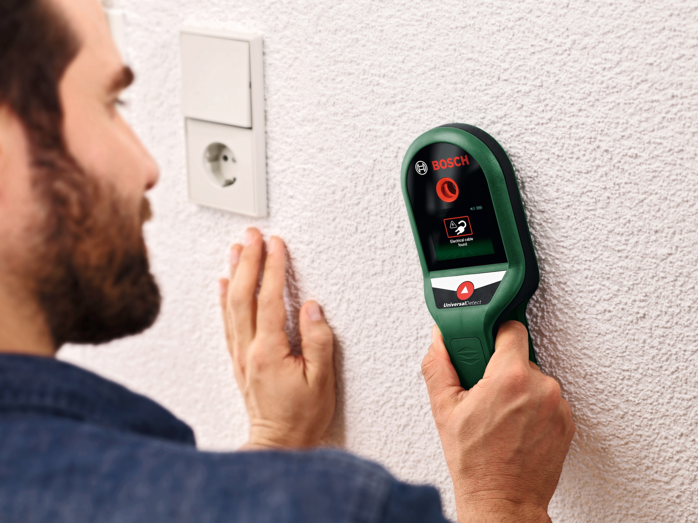 Bosch Home & Garden Metalldetektor »UniversalDetect«, findet Metall, spannungsführende Kabel und Holzunterkonstruktionen