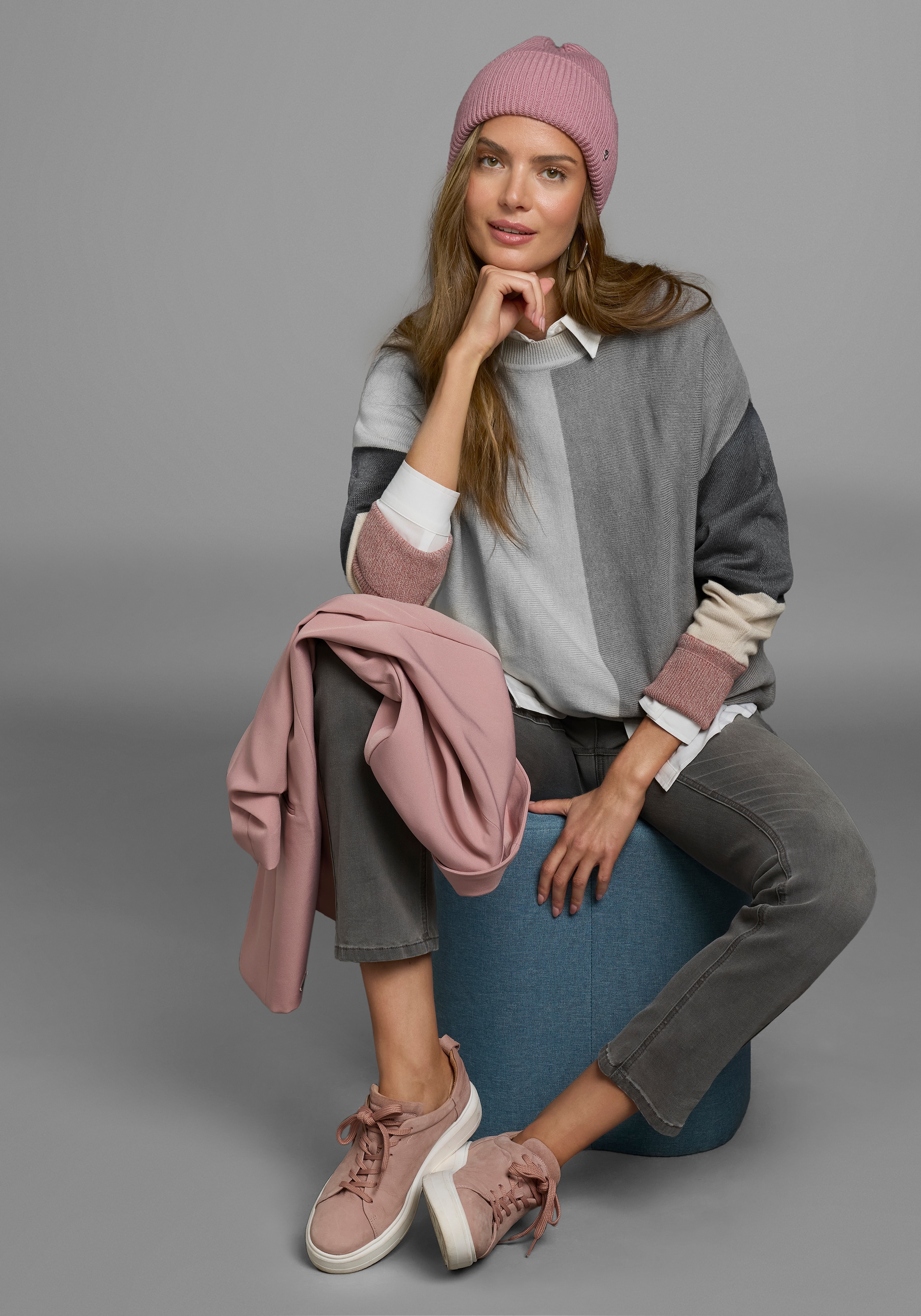 Boysen's Rundhalspullover, mit modischem Pastel-Colorblocking NEUE FARBE