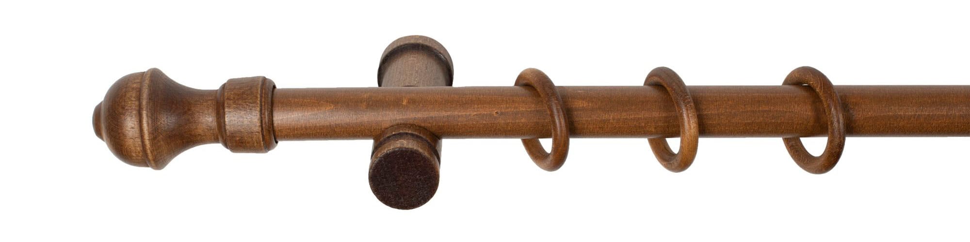 SN DECO GROUP Gardinenstange »Ares« 1 läufig-läufig Fixmaß 28 mm, Holz, verschiedene Längen und Farben, Komplettset