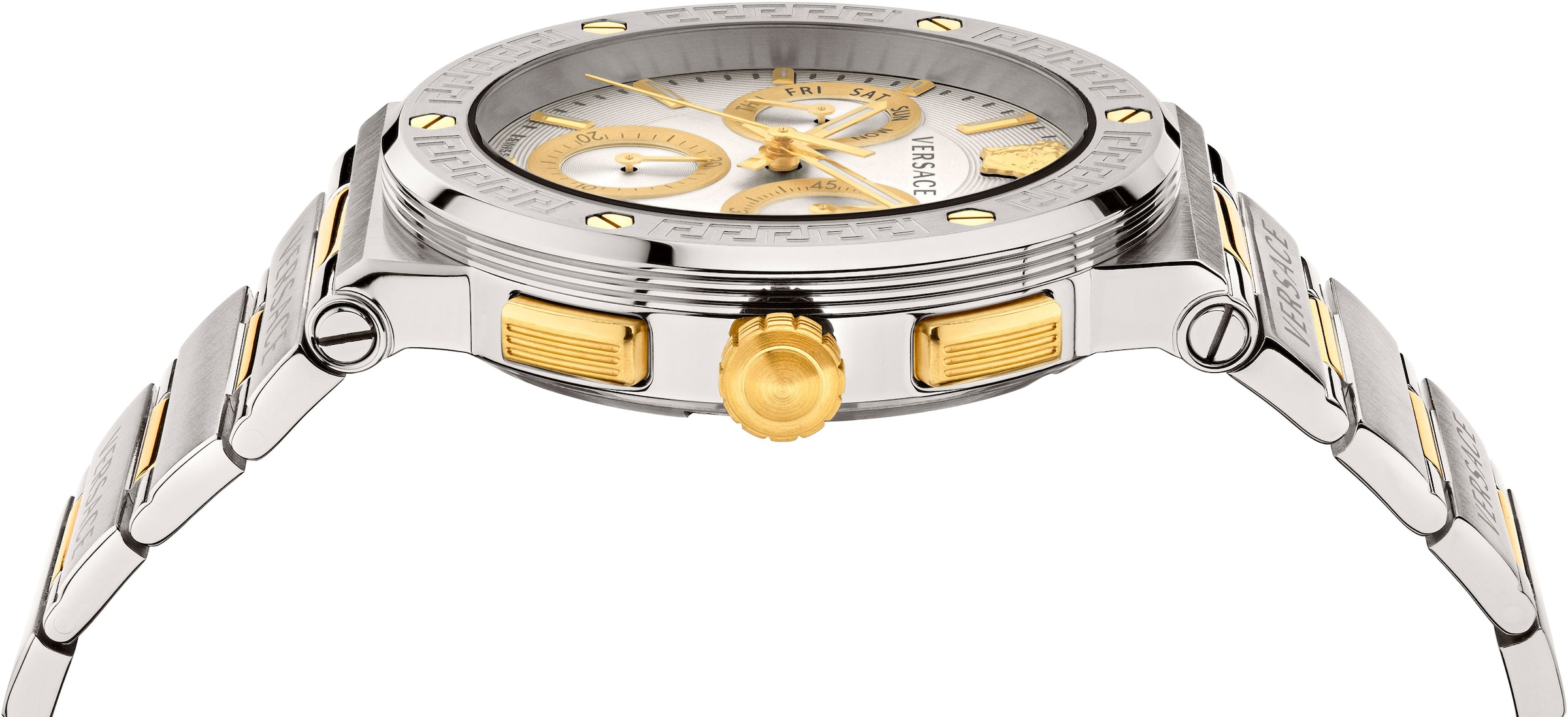 Versace Chronograph »GRECA LOGO CHRONO, VEZ900321«, Quarzuhr, Herrenuhr, Datum, Saphirglas, Stoppfunktion, Swiss Made