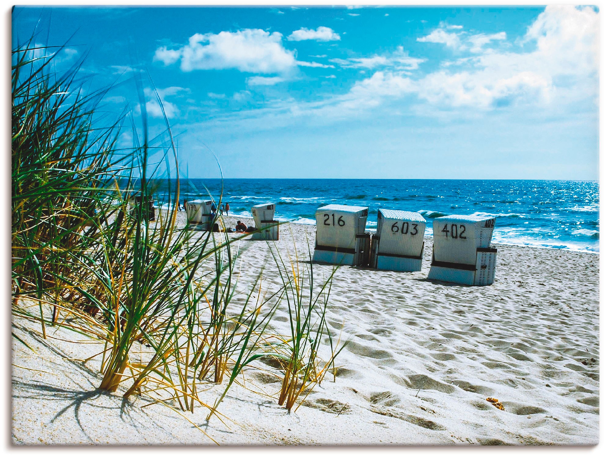 Artland Wandbild »Hinter den Dünen«, Strand, (1 St.), in vielen Größen & Produktarten -Leinwandbild, Poster, Wandaufkleber / Wandtattoo auch für Badezimmer geeignet
