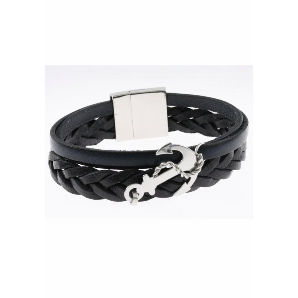 Firetti Lederarmband »Schmuck Geschenk Armschmuck Maritim Anker«