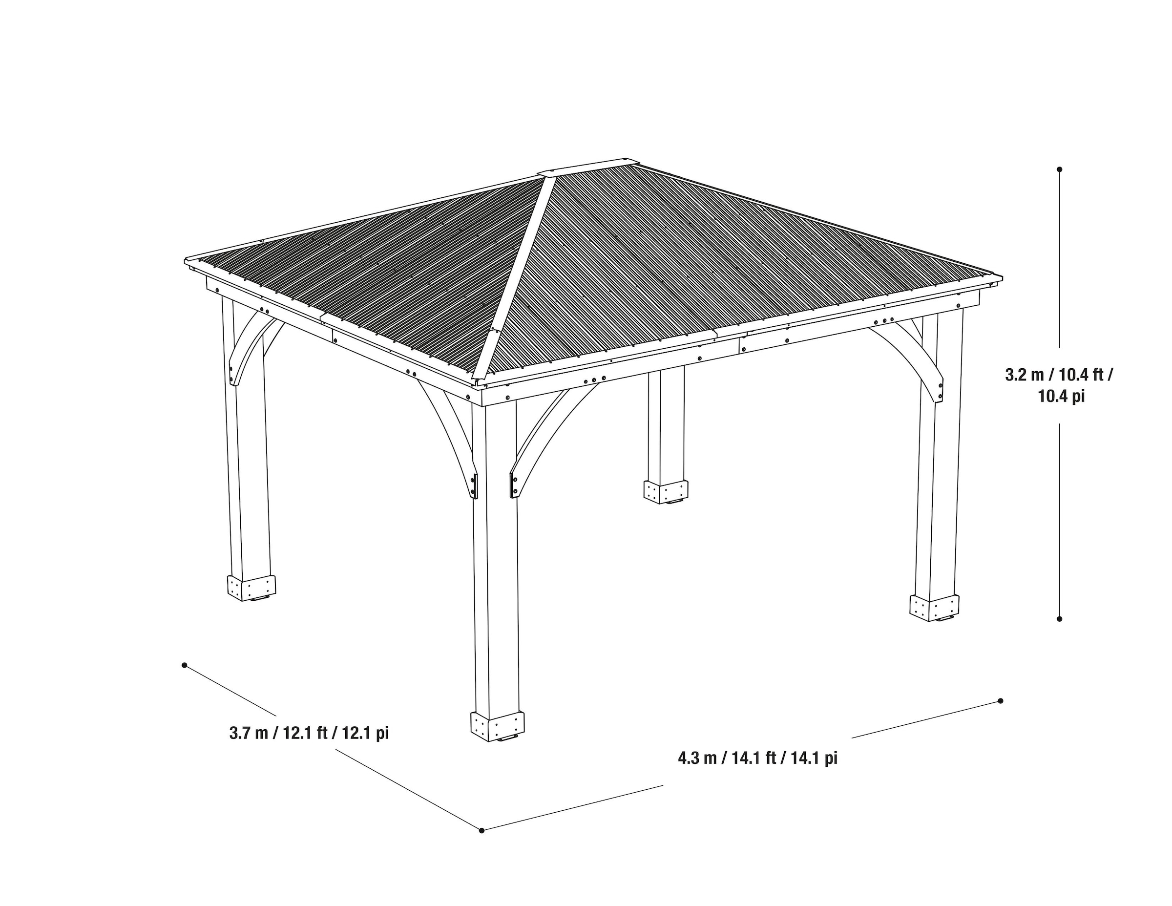 WESTMANN Holzpavillon »Devon 12x14«, BxT: 366x427 cm