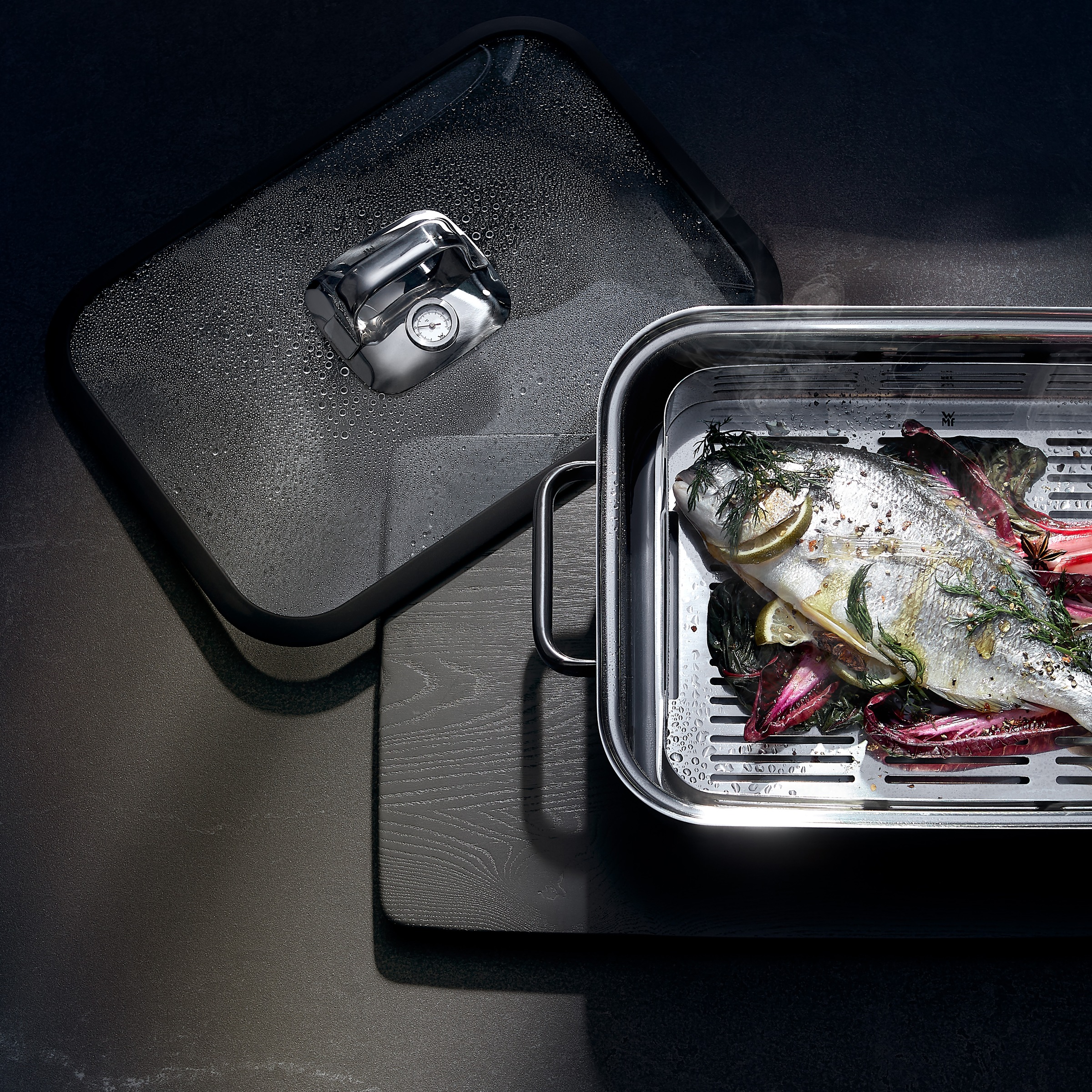 WMF Deckel »Vitalis« Glasdeckel mit Silikondichtung, Edelstahlgriff, spülmaschinengeeignet