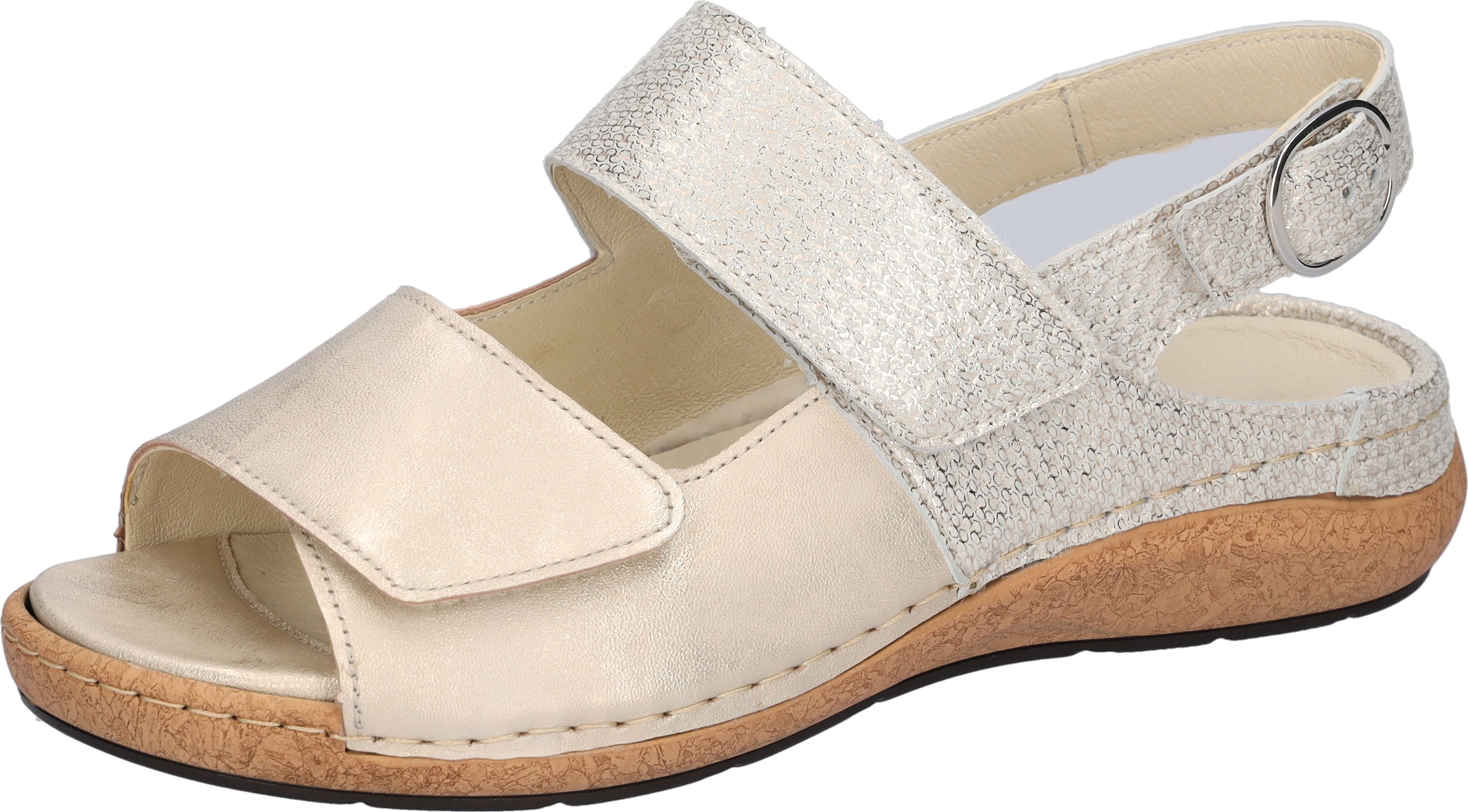 Waldläufer Sandale »K-HELIETT«  Sommerschuh, Keilsandalette, Metallic-Look, in Extraweite K