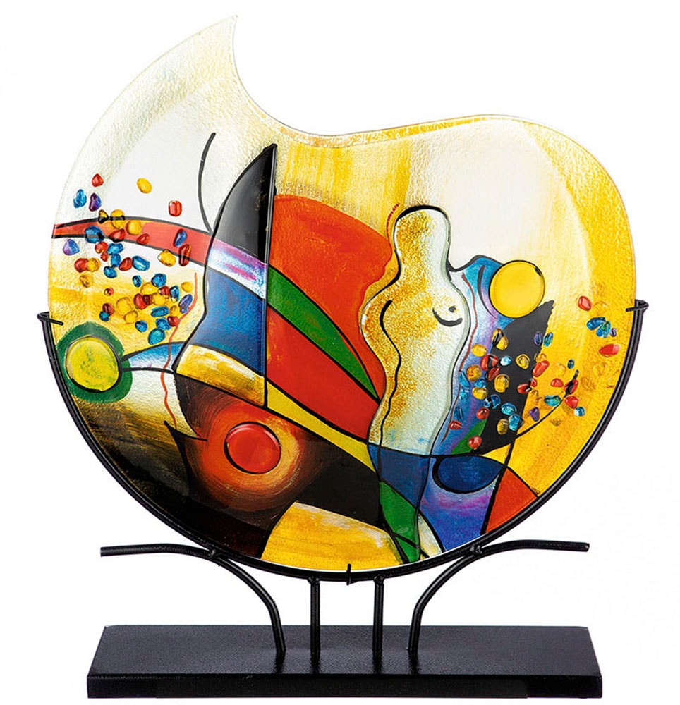 Casablanca by Gilde Tischvase Glas, Dekovase«, schwarzem aus bei Vase (1 St.), 53 mit bestellen Metallfuß, OTTO cm ca. online »Silhouette, Höhe