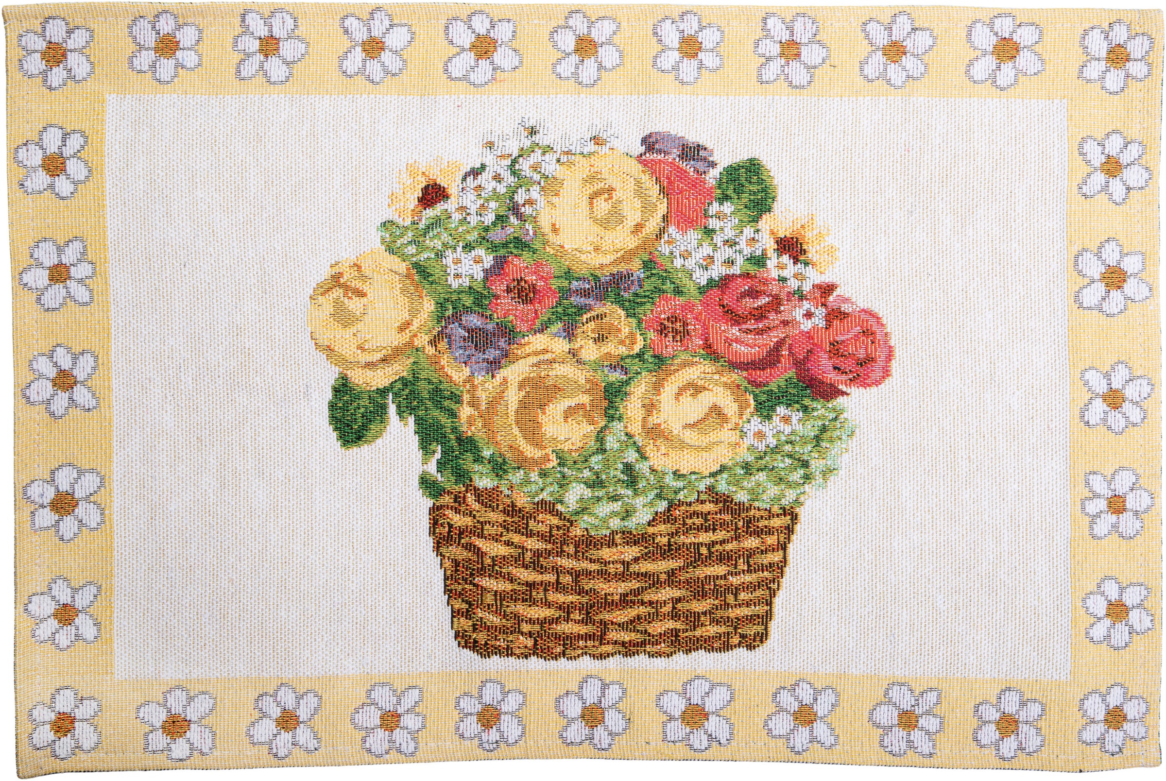 SPRÜGEL Platzset »Blumenkörbchen«, Gobelin