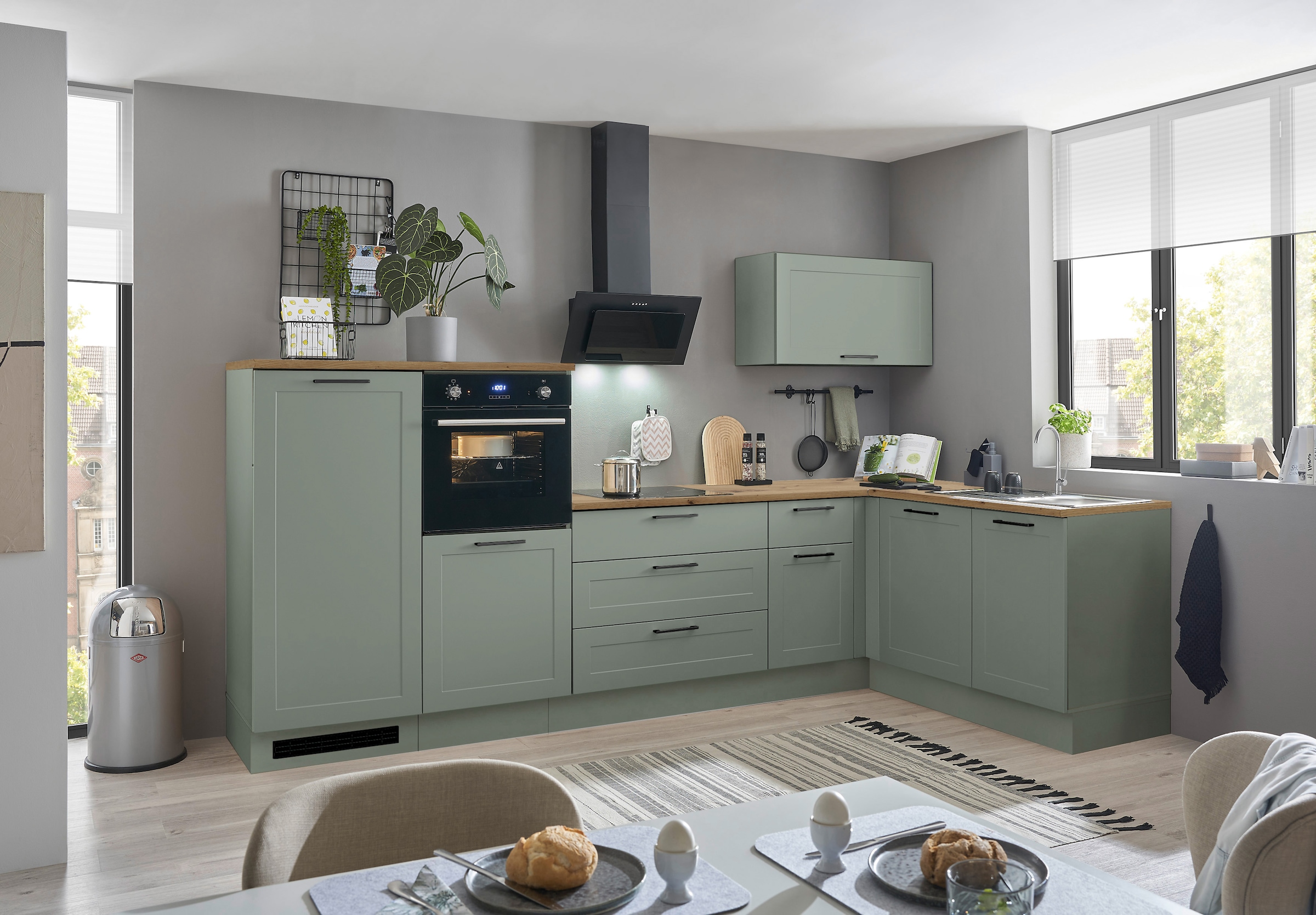 BASIC by Balculina Winkelküche »Marsi« Stellmaße 320x175 cm, wahlweise mit E-Geräten, mit Soft-Close-Funktion