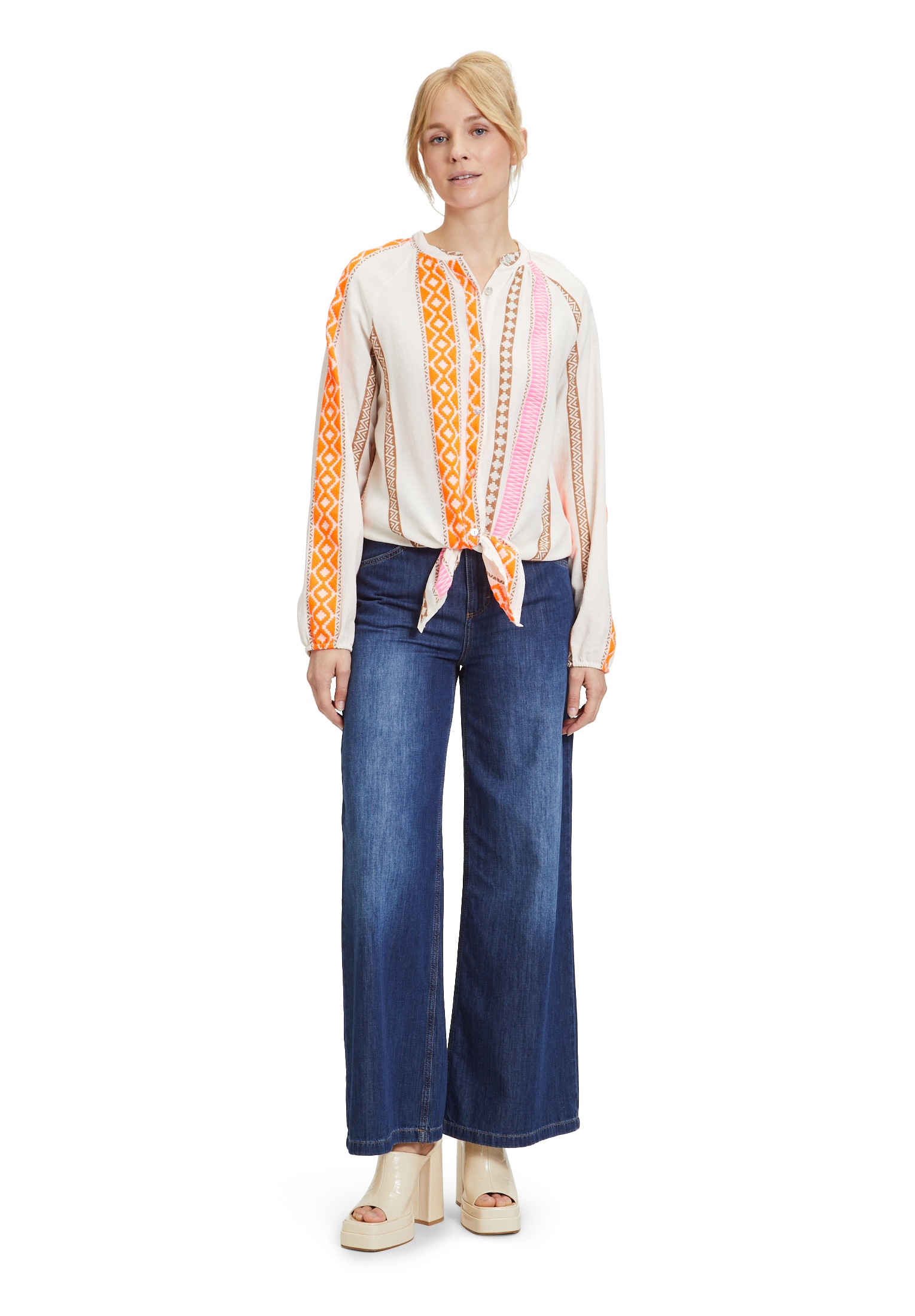Cartoon Klassische Bluse »Oversize-Bluse mit Schleifenknoten«