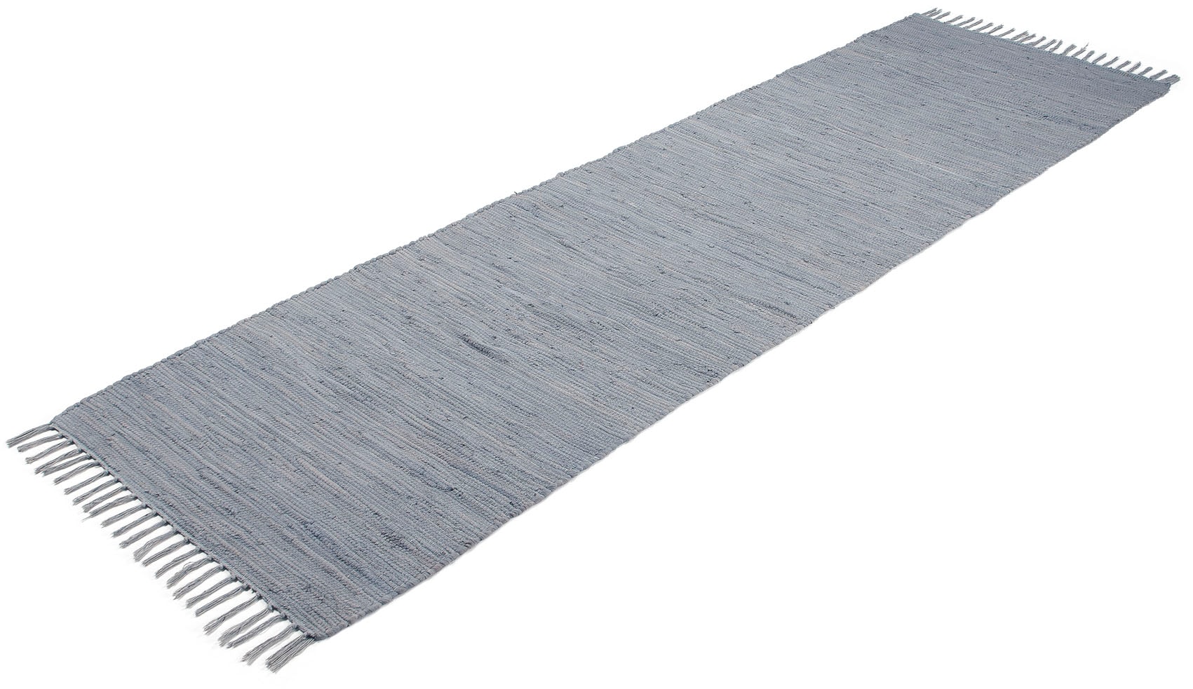 carpetfine Teppich »Kelim Chindi uni«, rechteckig, 5 mm Höhe, Wendeteppich, reine Baumwolle, handgewebt, Uni-Farben, mit Fransen