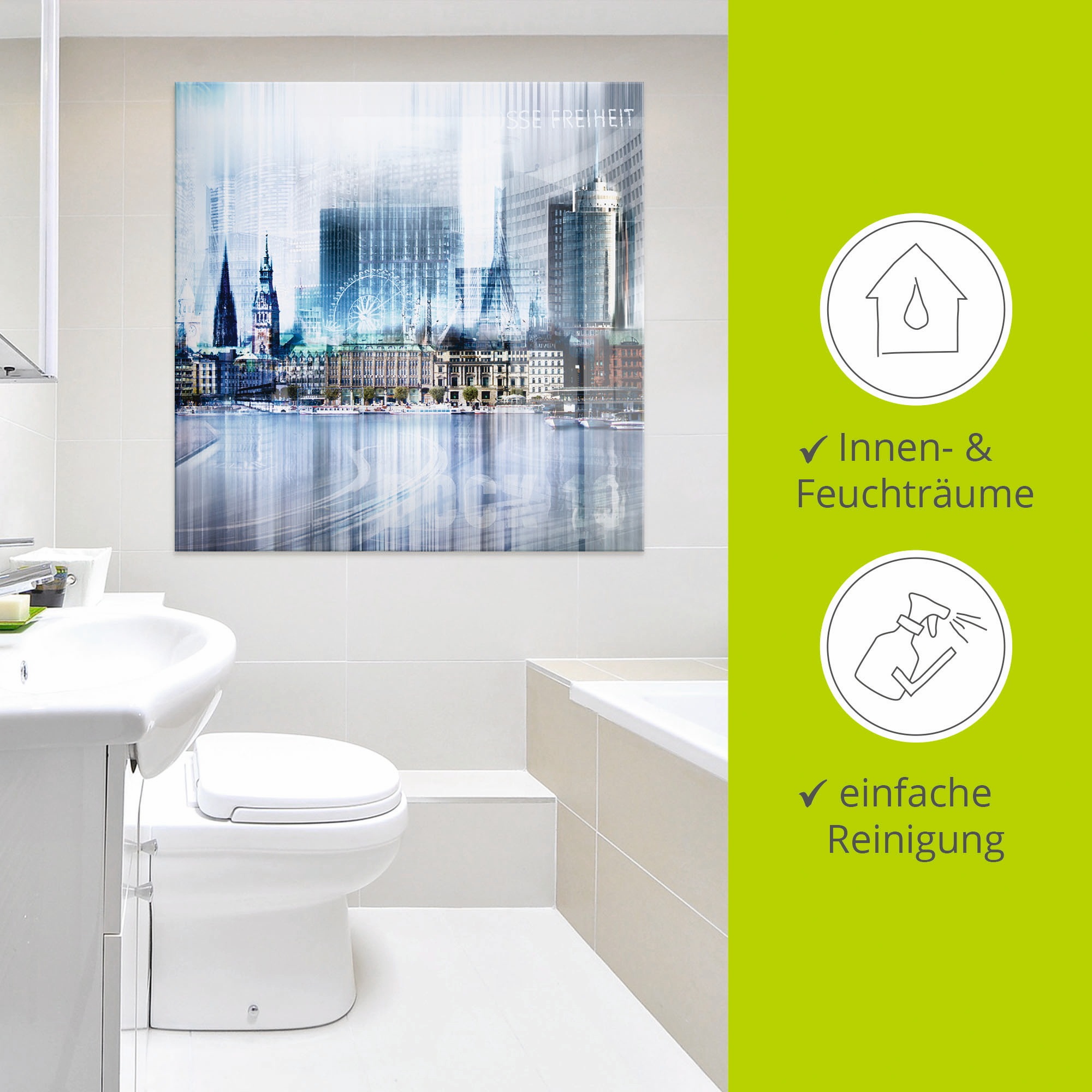 Artland Glasbild »Hamburg Abstrakte Collage« Deutschland 1 Stk. tlg. in verschiedenen Größen