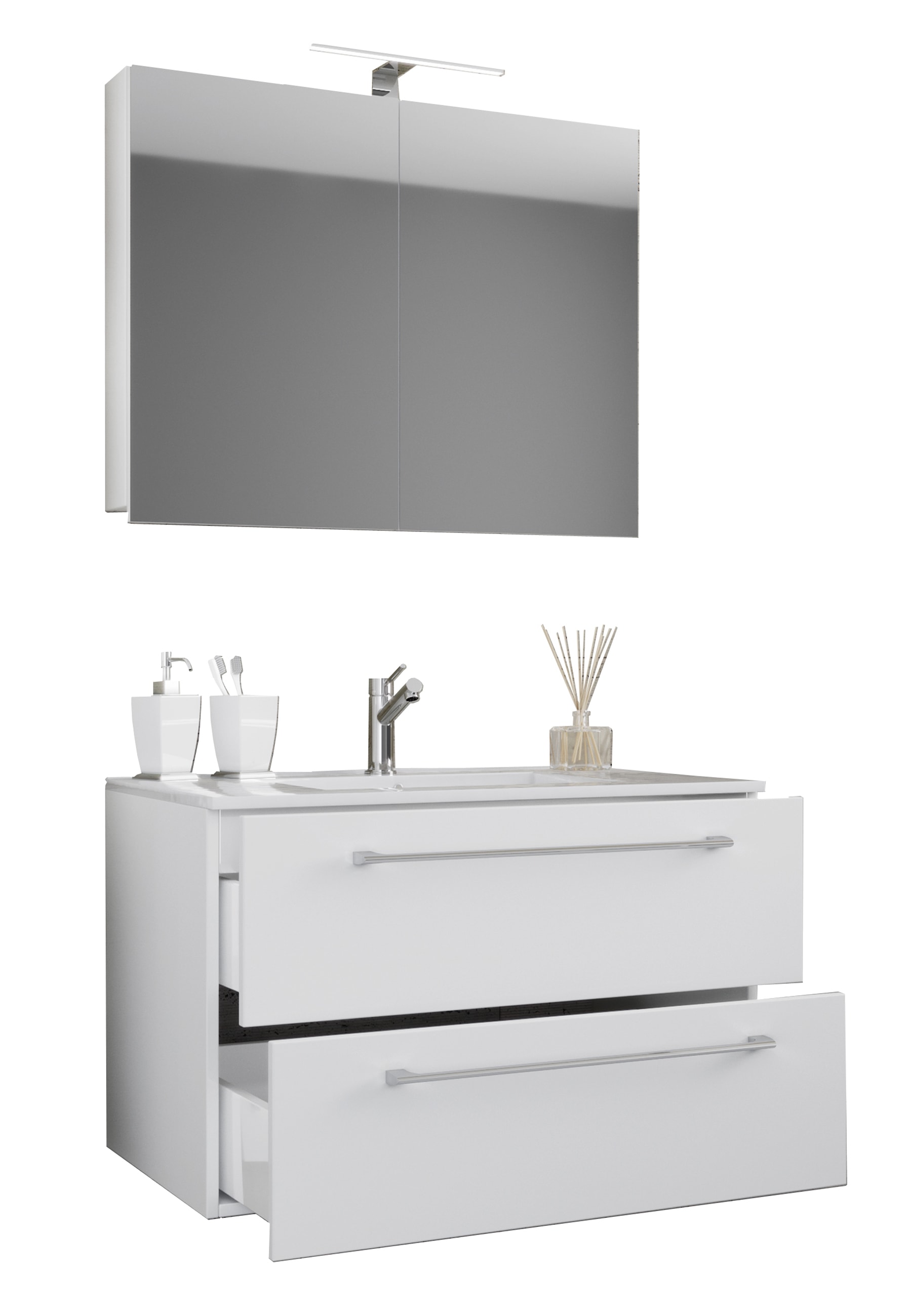 VCM Waschtisch »3-tlg. Waschplatz Waschtisch Badinos Schublade SP« 3 Stk. tlg.