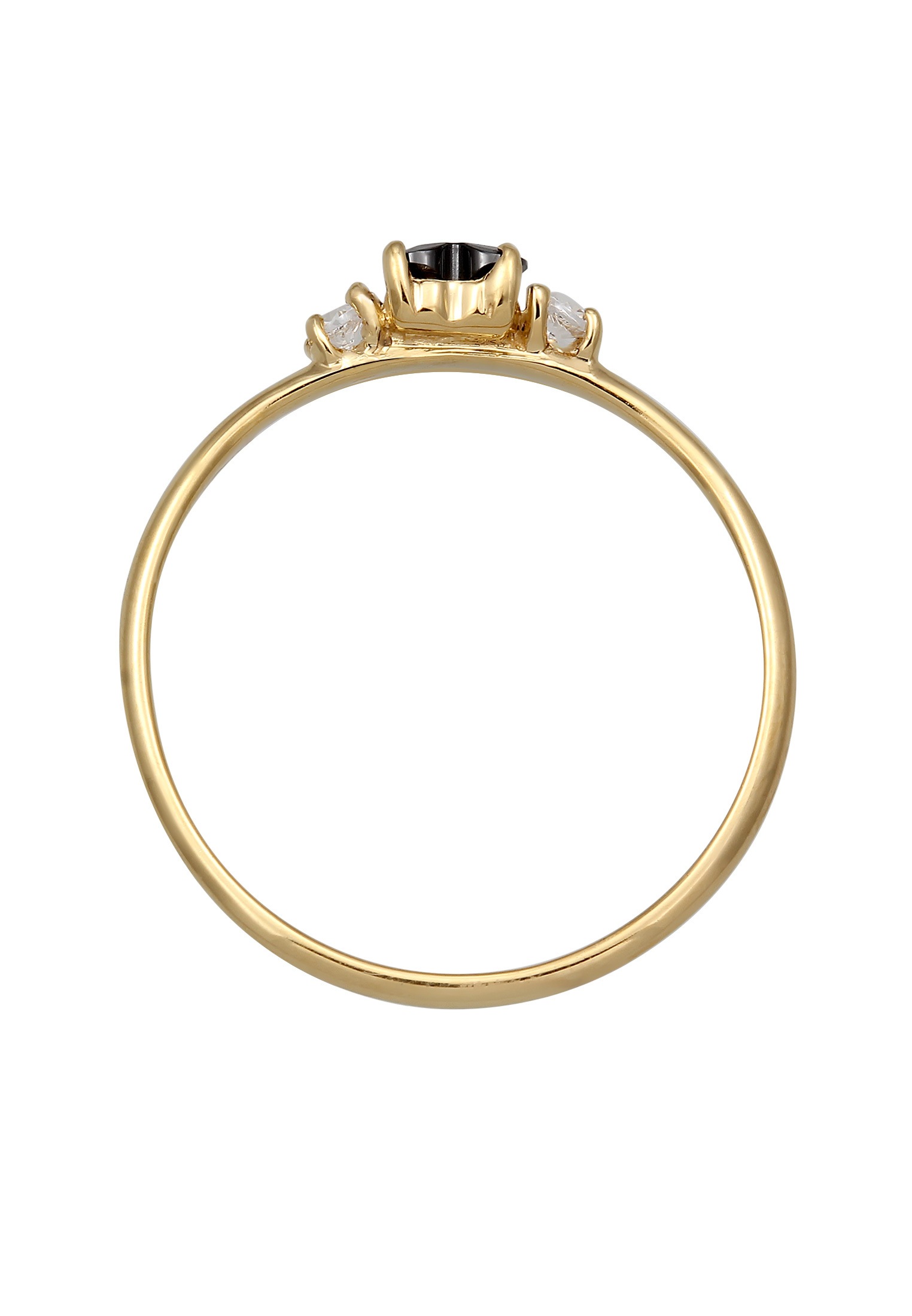 Elli Silberring »Ring Herz Zirkonia Schwarz Liebe 925 Sterling Silber«