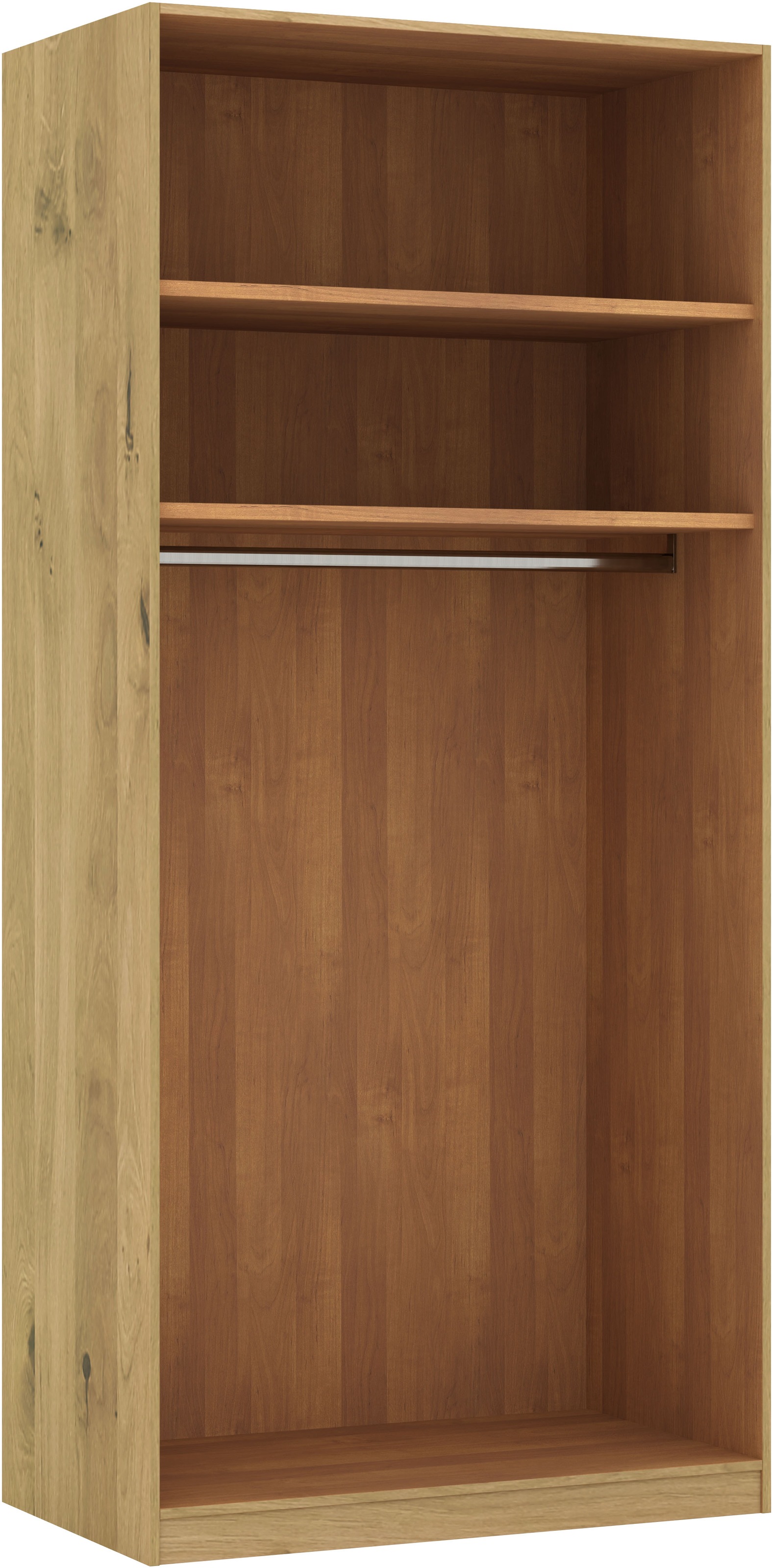 Musterring Kleiderschrank »Savona, Kleiderschrank, Schrank, Garderobe, teilmassiv Eiche« mit Türdämpfern, in 5 Breiten & 2 Höhen, extra Böden, MADE IN GERMANY,  Türen in Bianco-Eiche massiv, mit Querriegel, verschiedene Größen