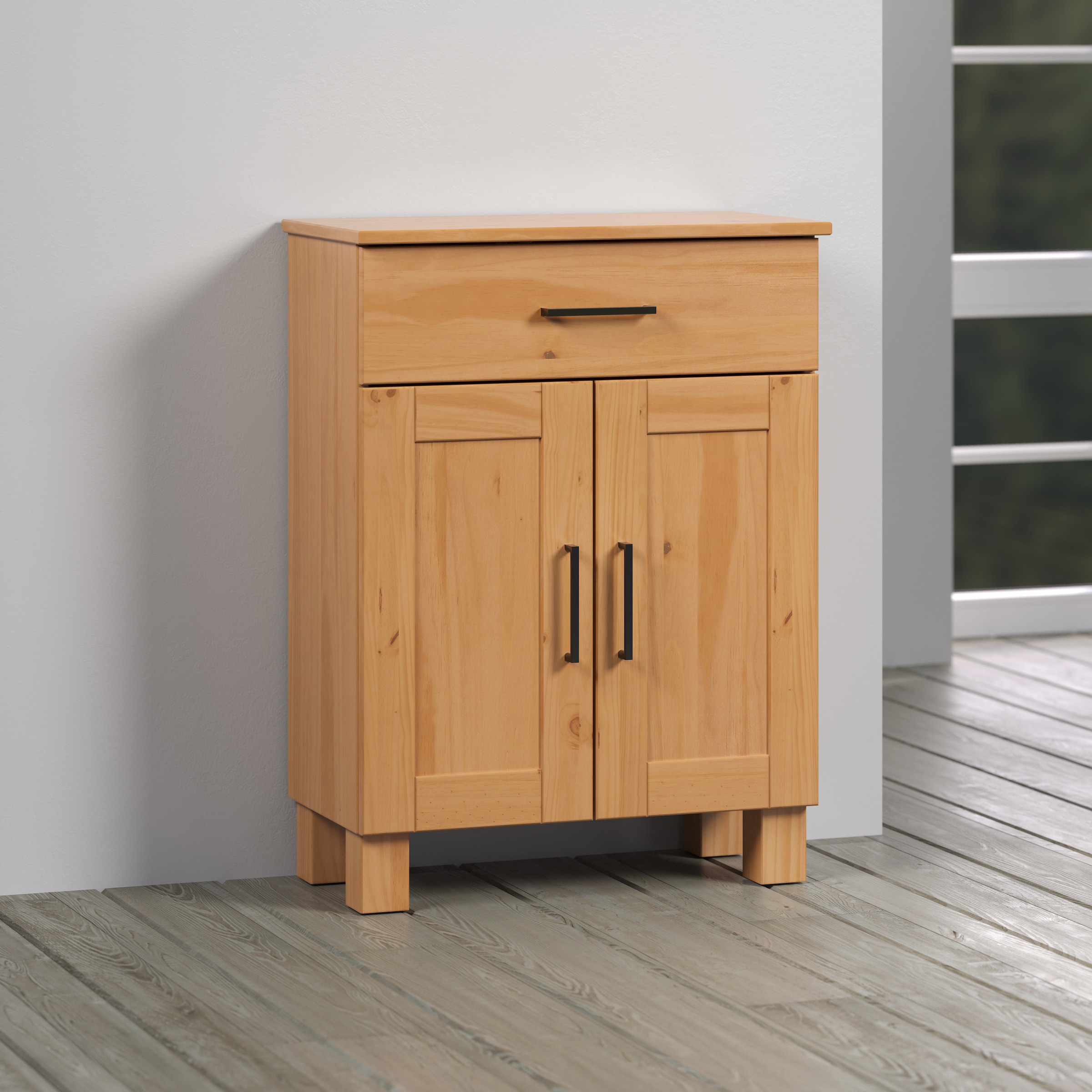 welltime Unterschrank »Ulea« 1 Stk. tlg. Badkommode aus Massivholz mit breitem Schubfach - (B/T/H) 60/30/80 cm