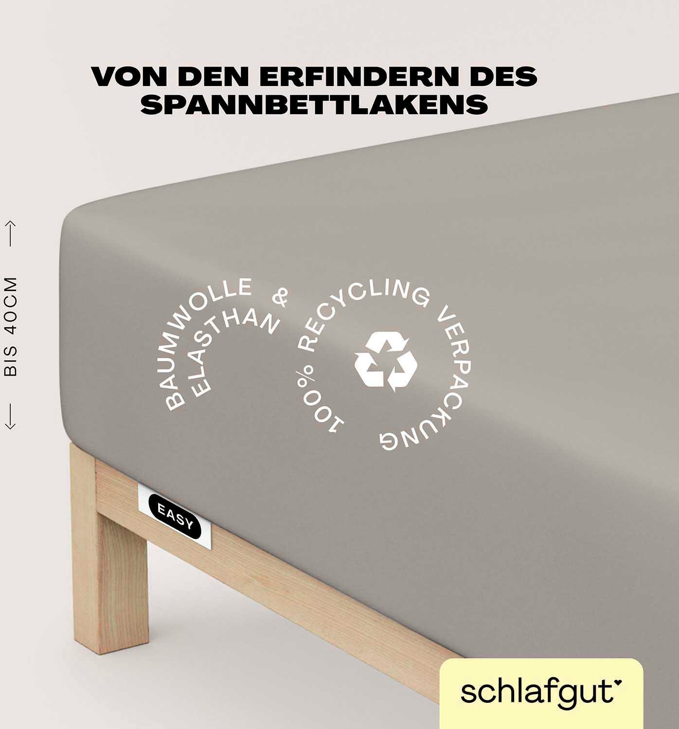 Schlafgut Spannbettlaken »EASY Jersey Elasthan Boxspring«, MADE IN GREEN by OEKO-TEX®