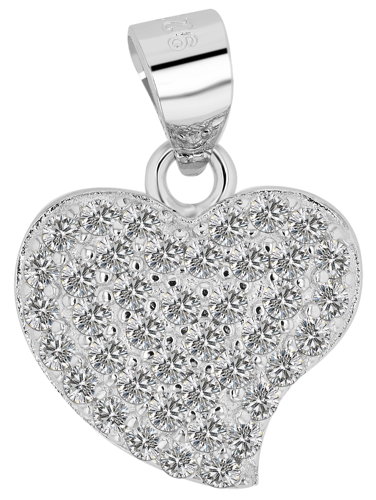Adelia´s Herzanhänger »Damen Anhänger ¿ Herz Herzanhänger aus 925 Silber mit Zirkonia«