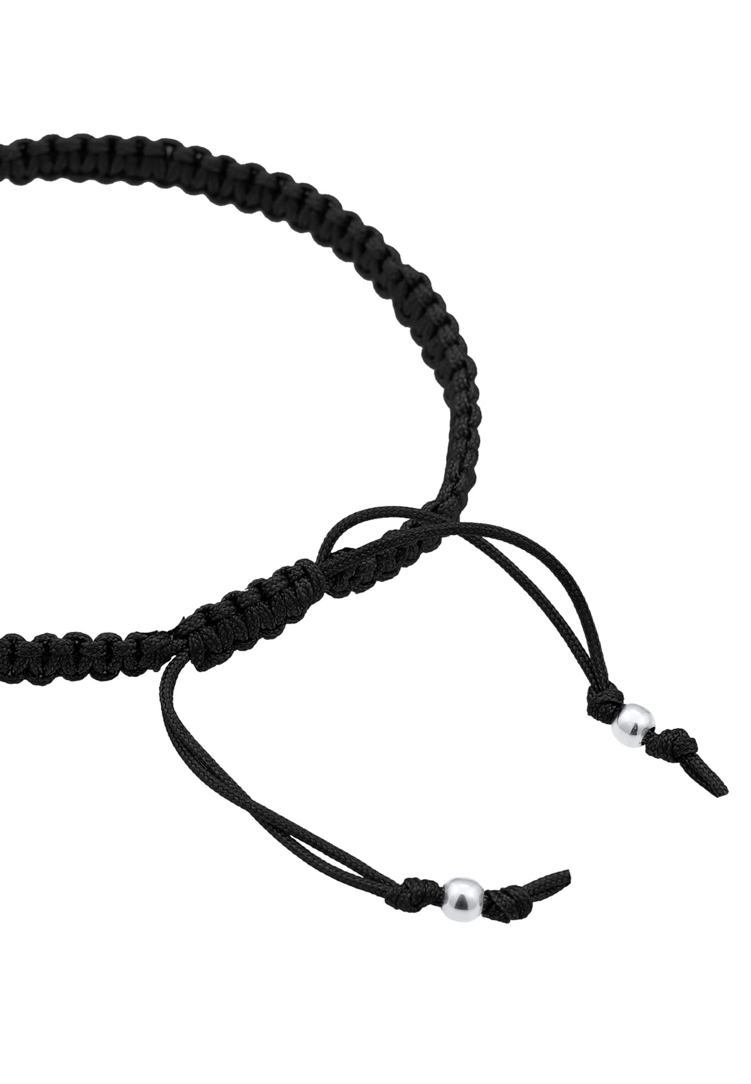 Elli Armkette »Armband Nylonband Glas Kristalle Weiß 925 Sterling Silber«